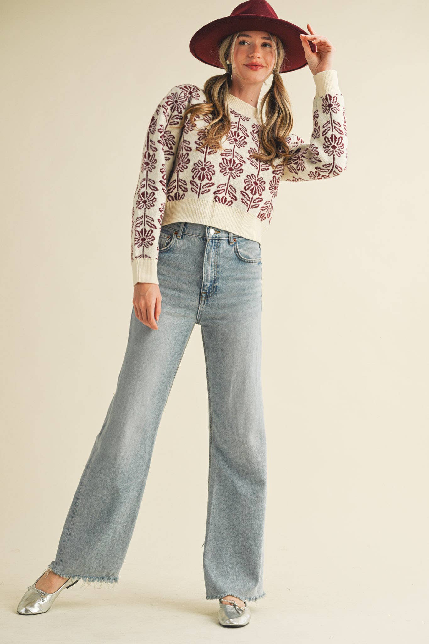 Seasons End Floral Knit Sweater