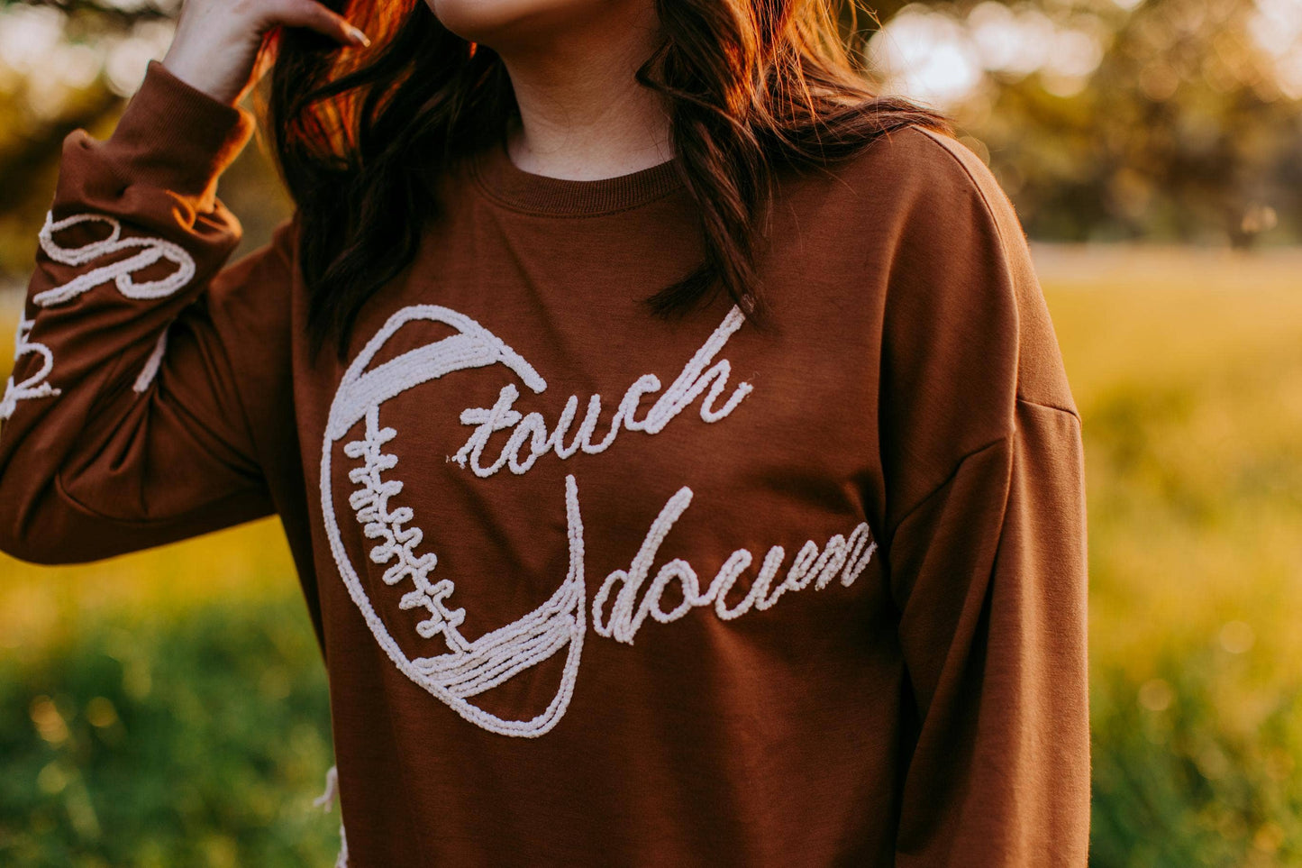 Touch Down Boys of Fall Embroidery Sweatshirt