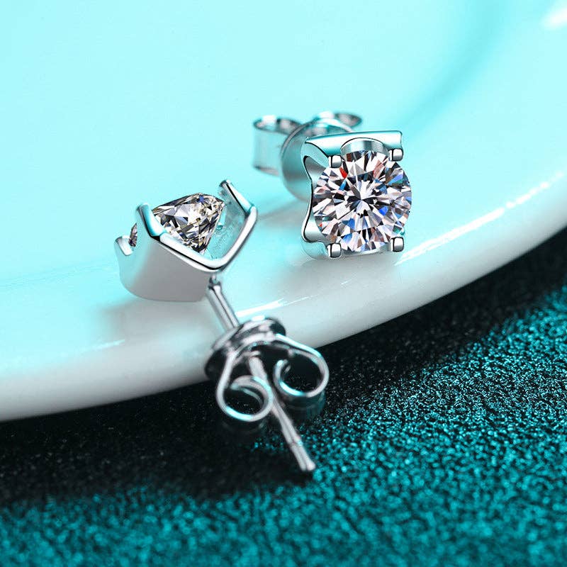 Round Moissanite Stud Earrings