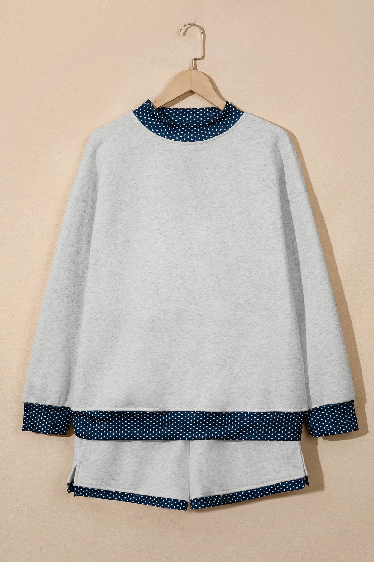 Dotty Darling Women's Oversized Polka Dot Mock Neck Sweatshirt