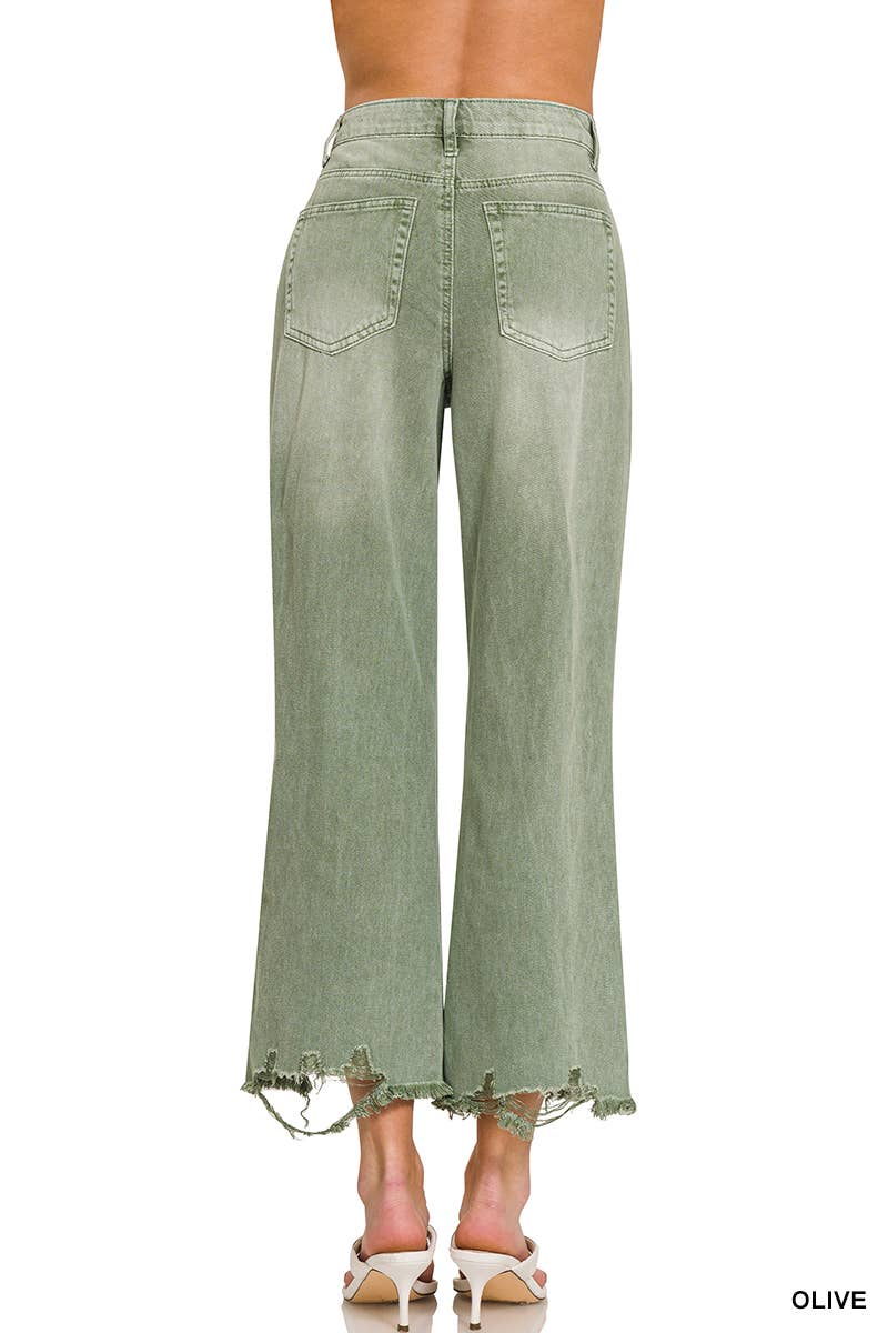 “Zenana distressed colored jeans – women’s boutique denim in crop style”
“Washed distressed crop pants in colored denim – Zenana boutique jeans”
“Close-up of Zenana colored jeans – trendy boutique women’s fashion”