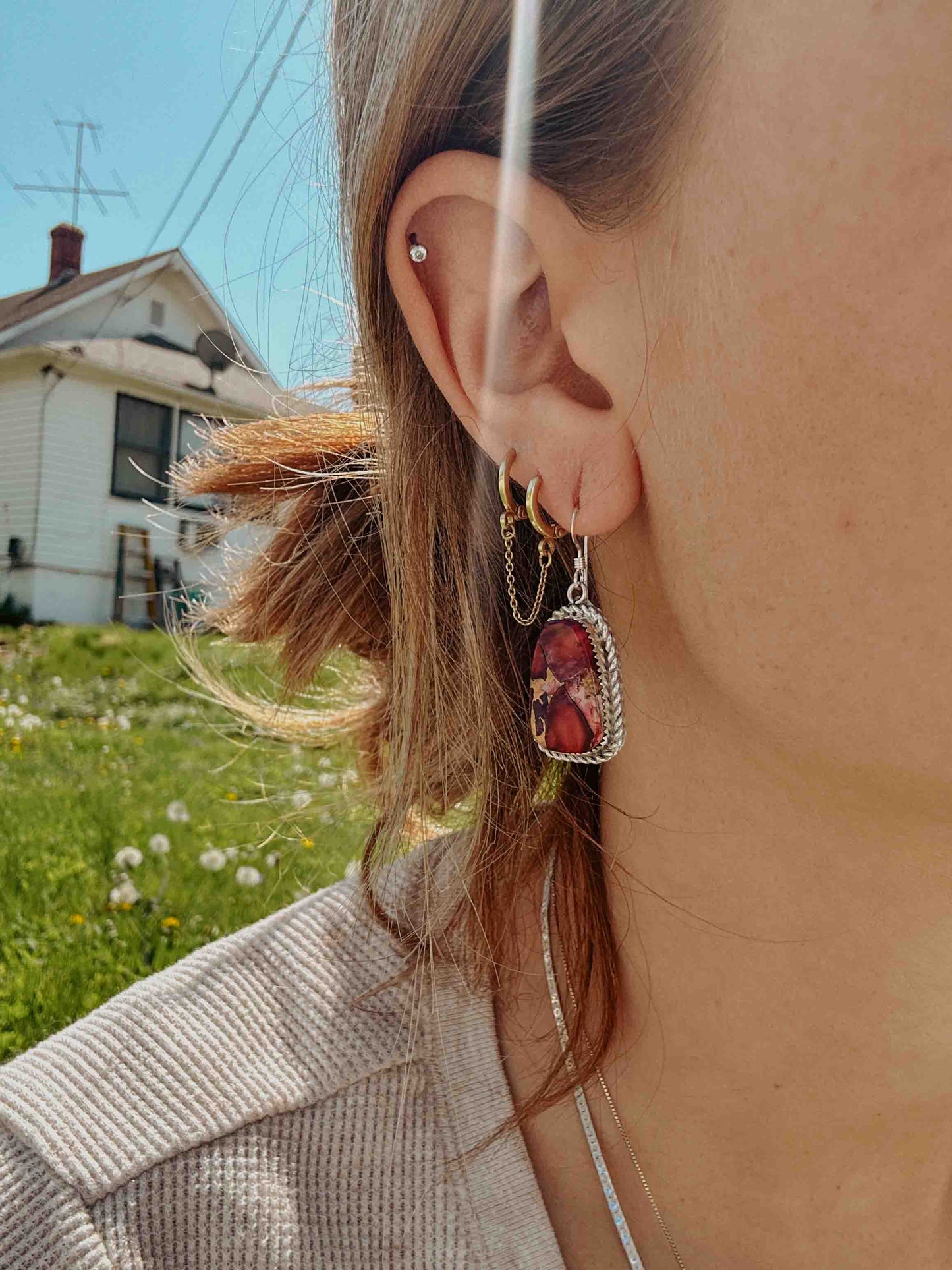 Rose Dahlia Statement Earrings – Queen Bee Customs