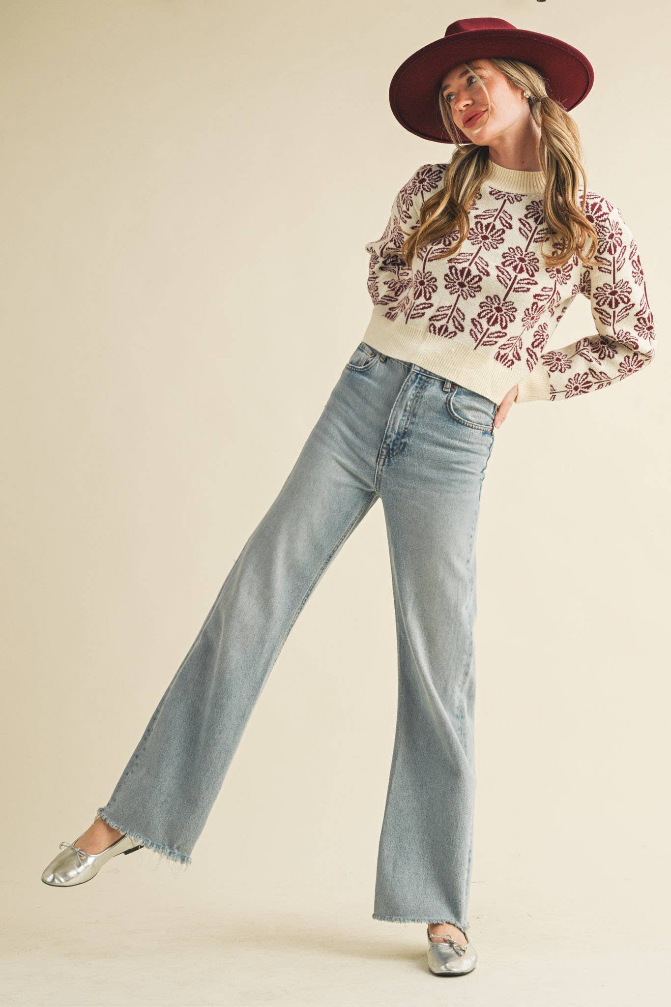 Seasons End Floral Knit Sweater