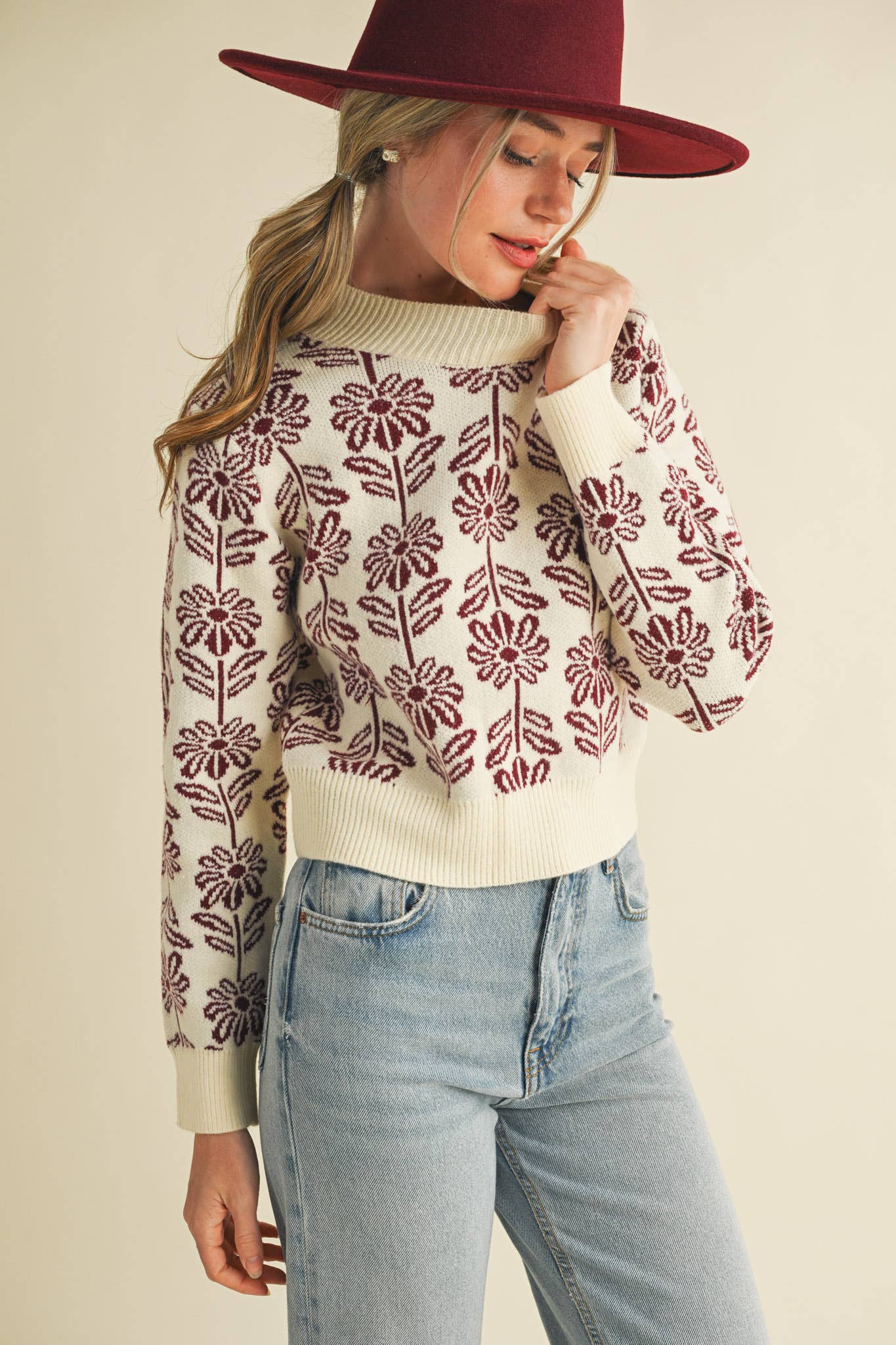 Seasons End Floral Knit Sweater