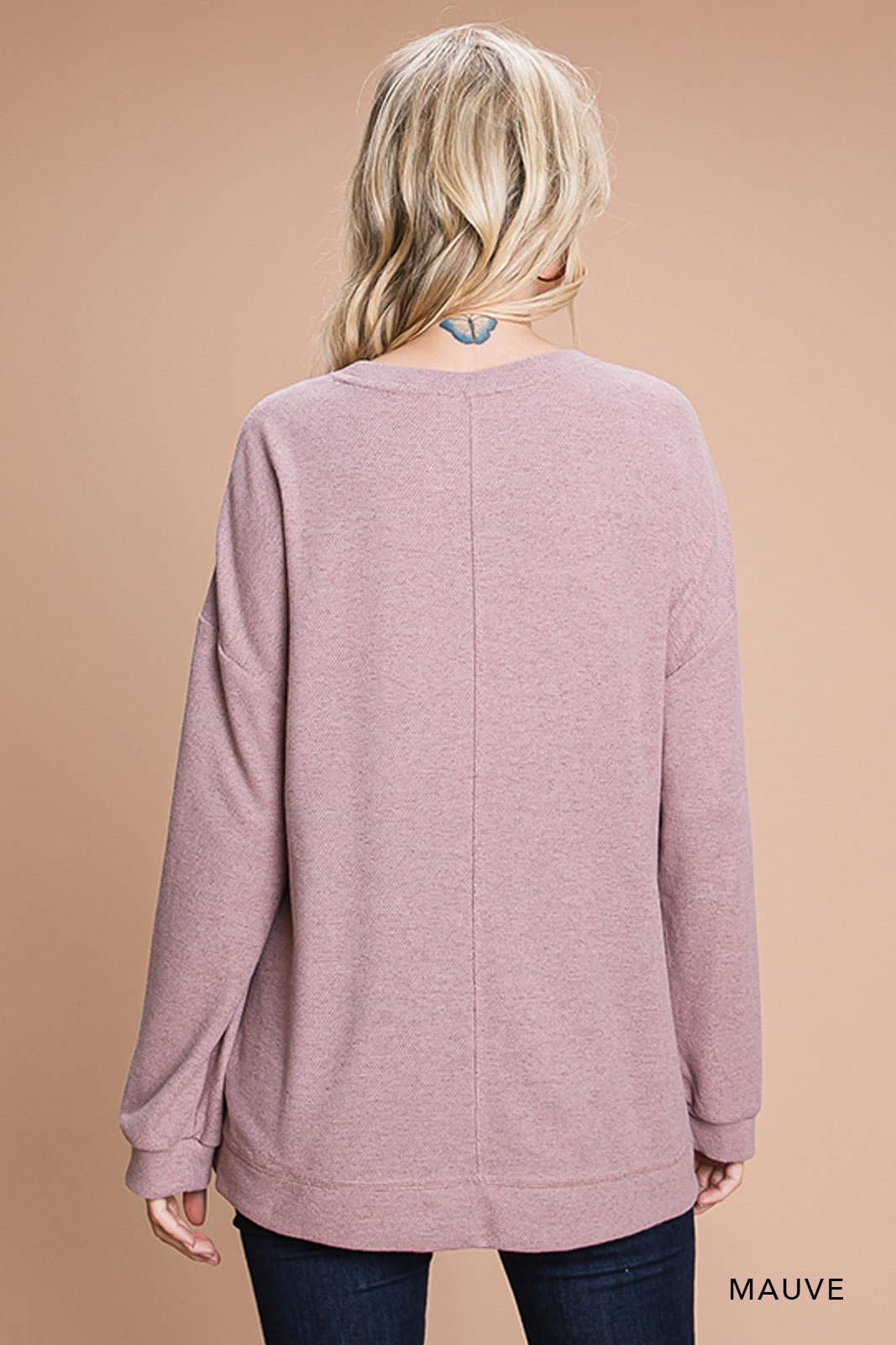 Mauve Casual Pullover Top