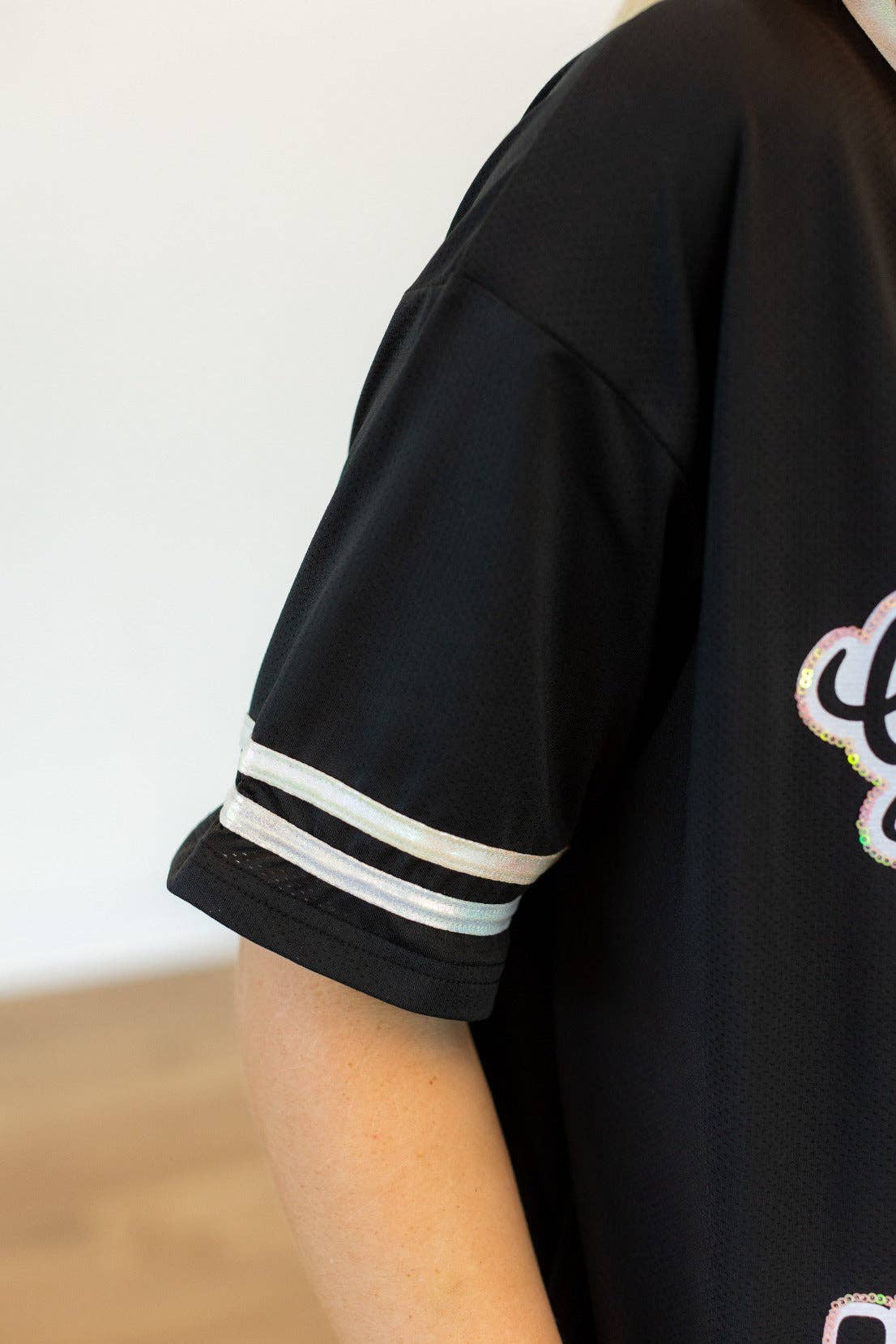 Gameday Black Jersey Real Sequin Patches | Queen Bee Boutique