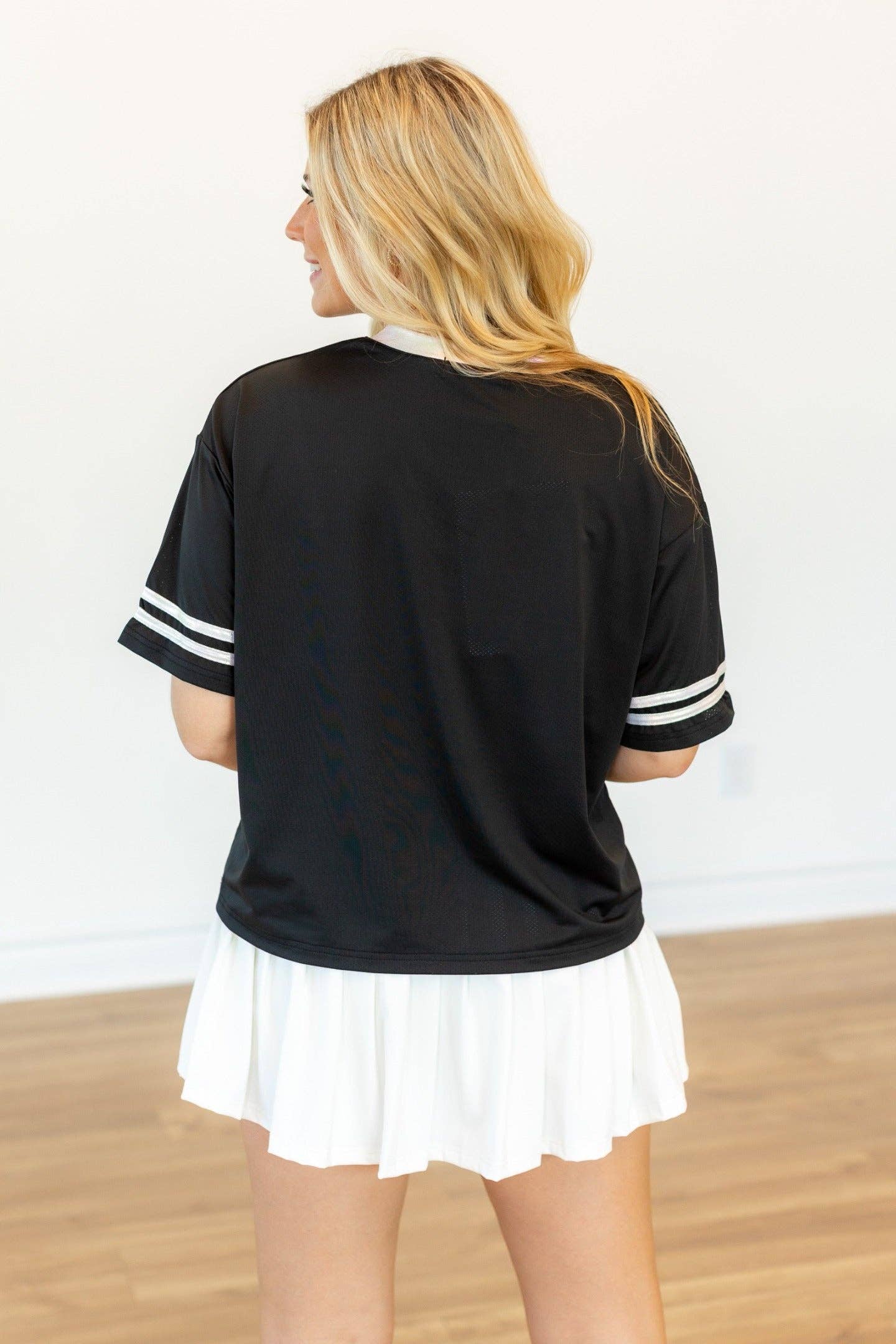 Gameday Black Jersey Real Sequin Patches | Queen Bee Boutique