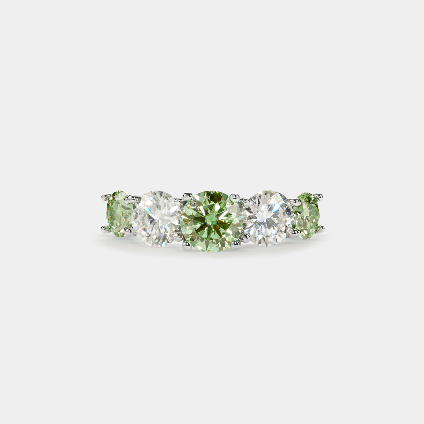 Black & White Color Moissanite Ring in 925 Sterling Silver