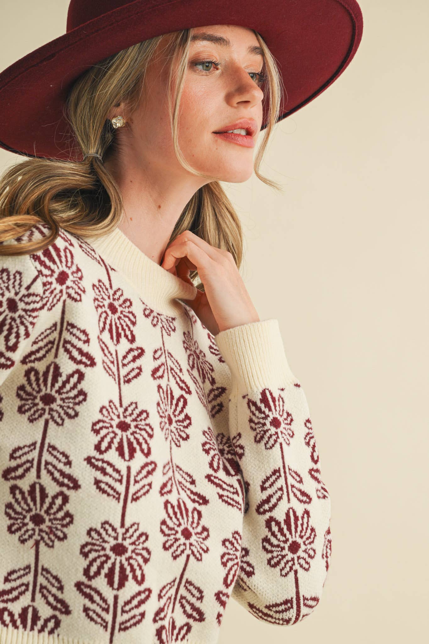 Seasons End Floral Knit Sweater