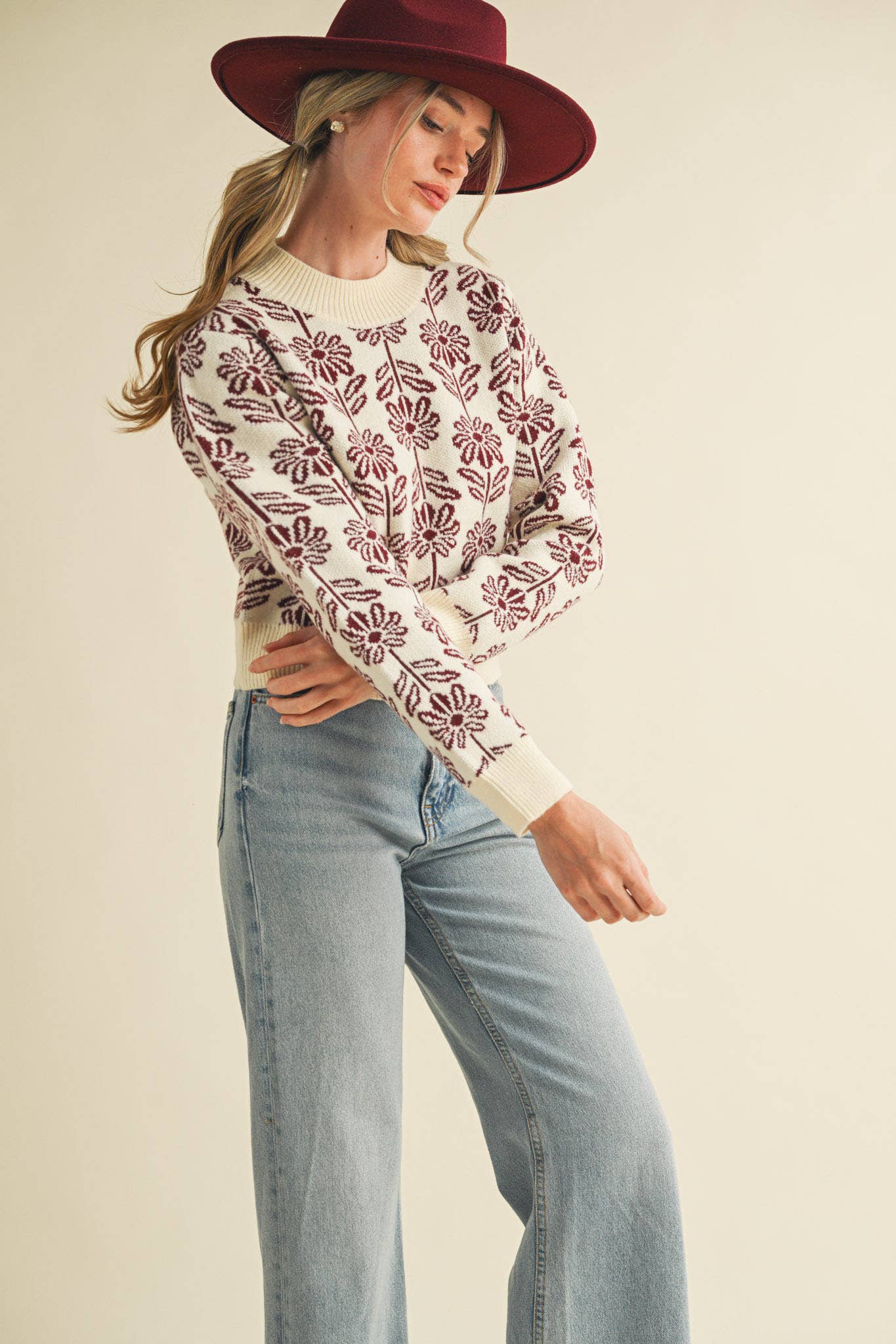 Seasons End Floral Knit Sweater