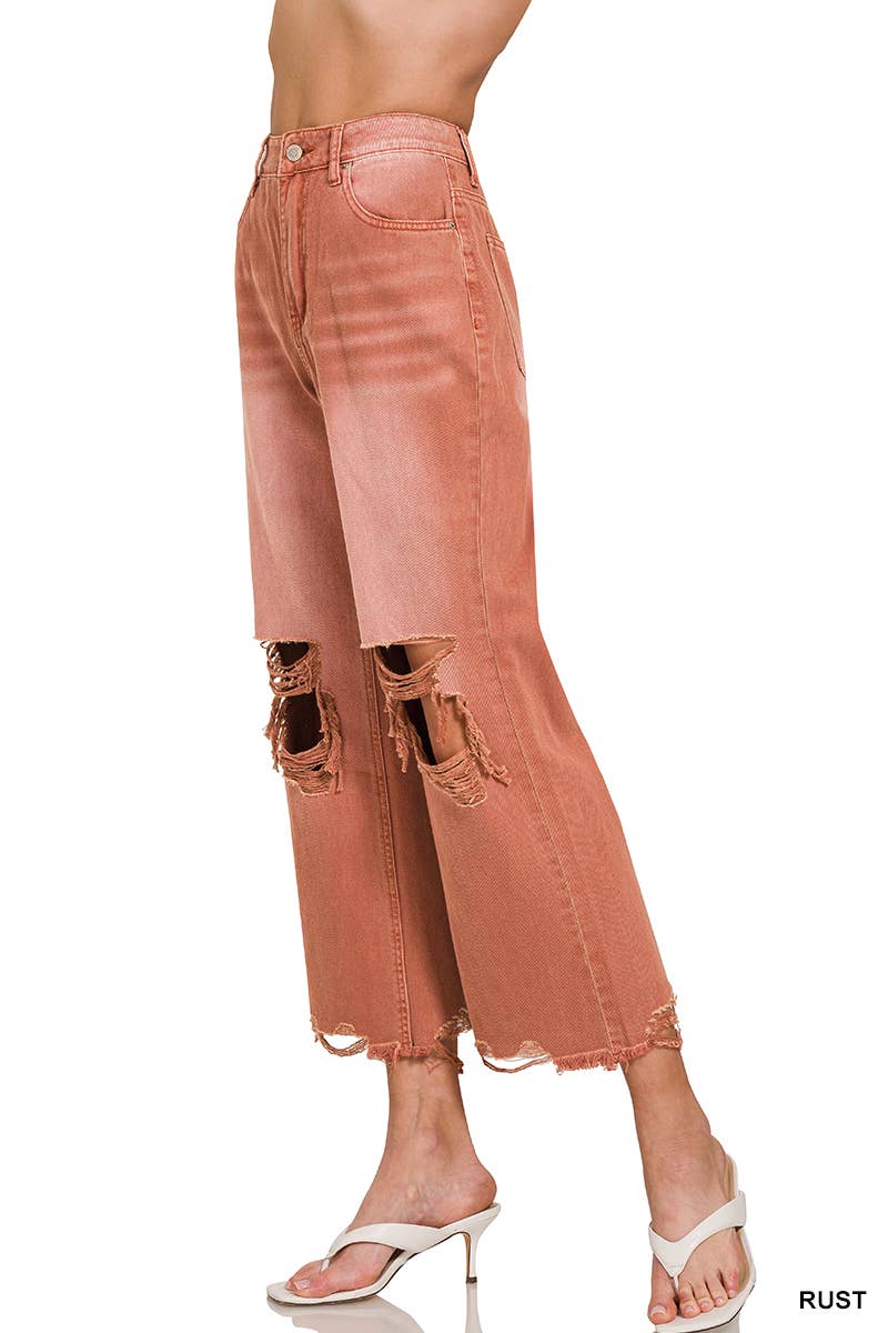 “Zenana distressed colored jeans – women’s boutique denim in crop style”
“Washed distressed crop pants in colored denim – Zenana boutique jeans”
“Close-up of Zenana colored jeans – trendy boutique women’s fashion”