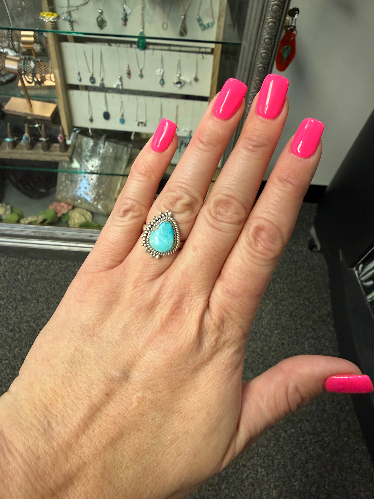 White Water Tear Drop Sterling Ring | Queen Bee Boutique