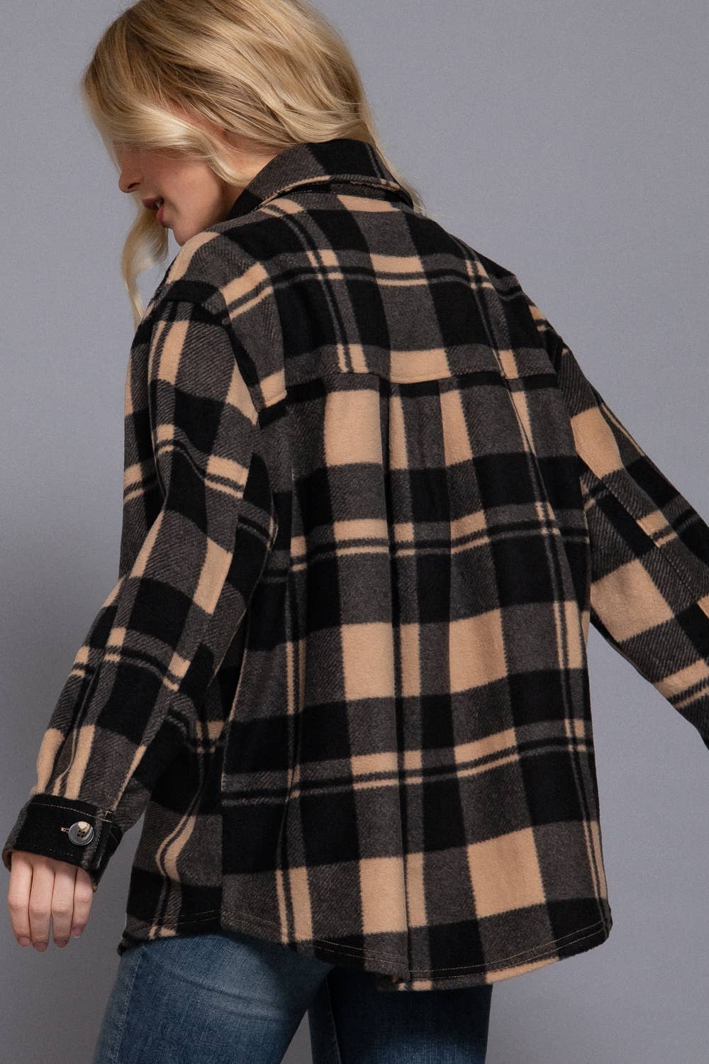 It Girl Checkered Fleece Shacket