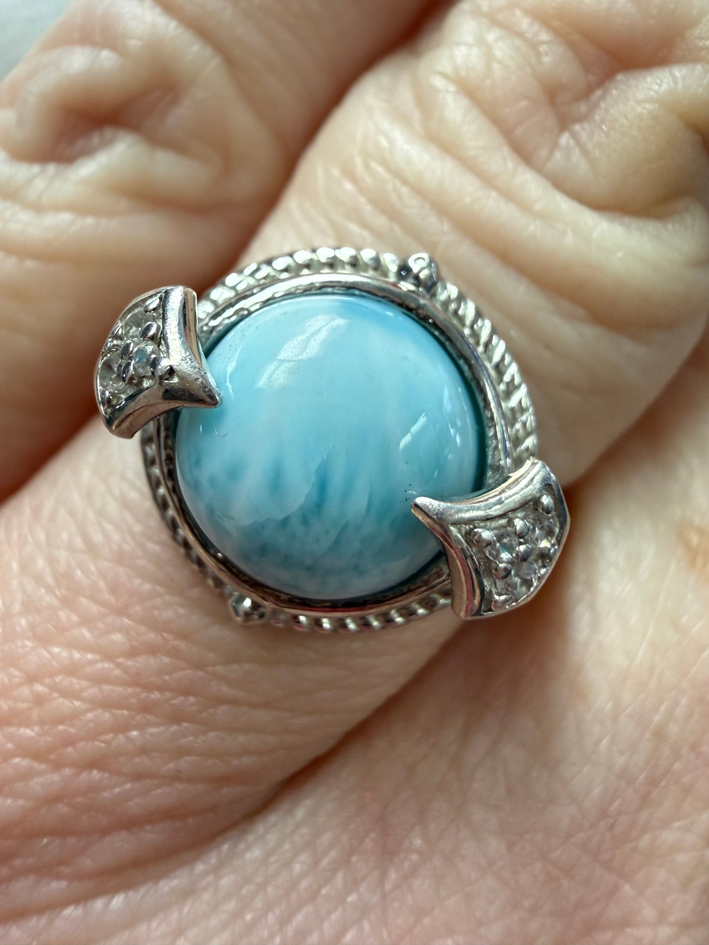 Larimar Sterling Ring | Queen Bee Boutique