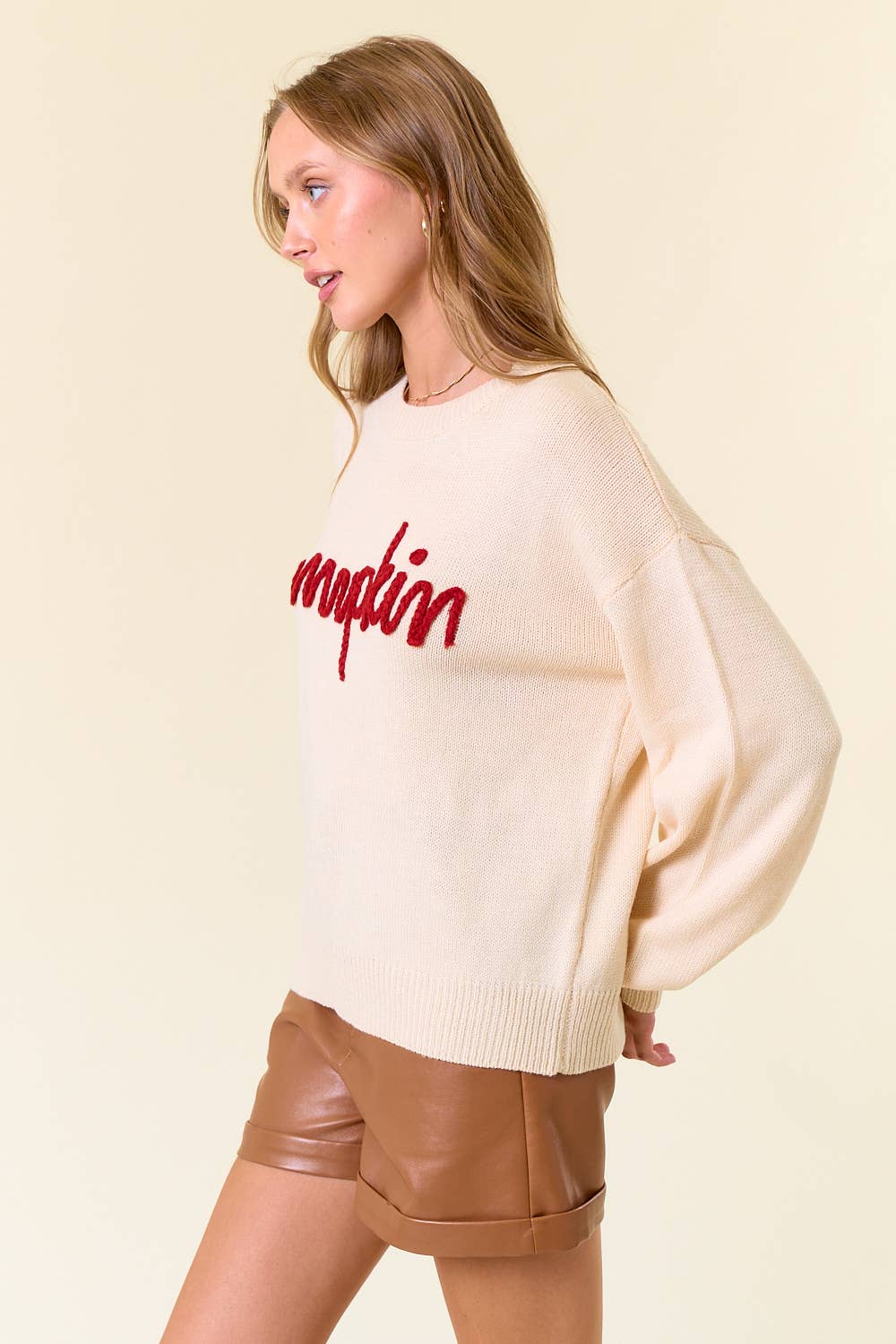 PUMPKIN Embroidered Sweater Top