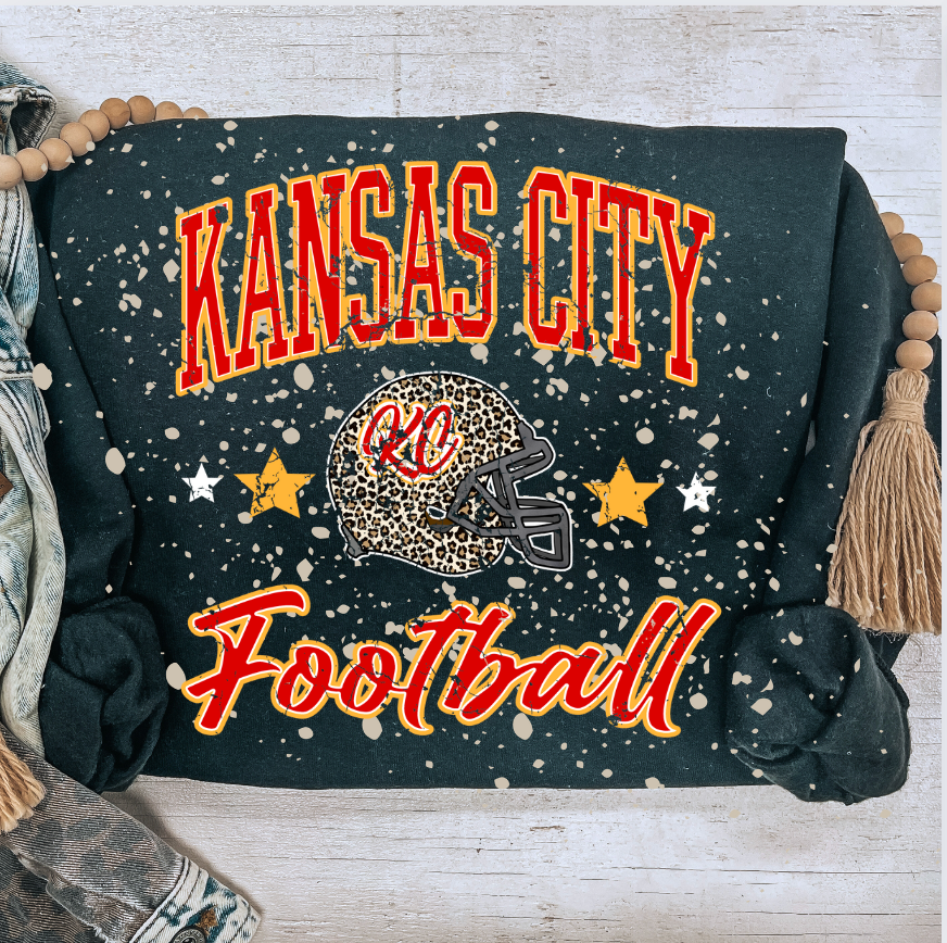 KANSAS CITY FOOTBALL BLEACHED SWEATSHIRT