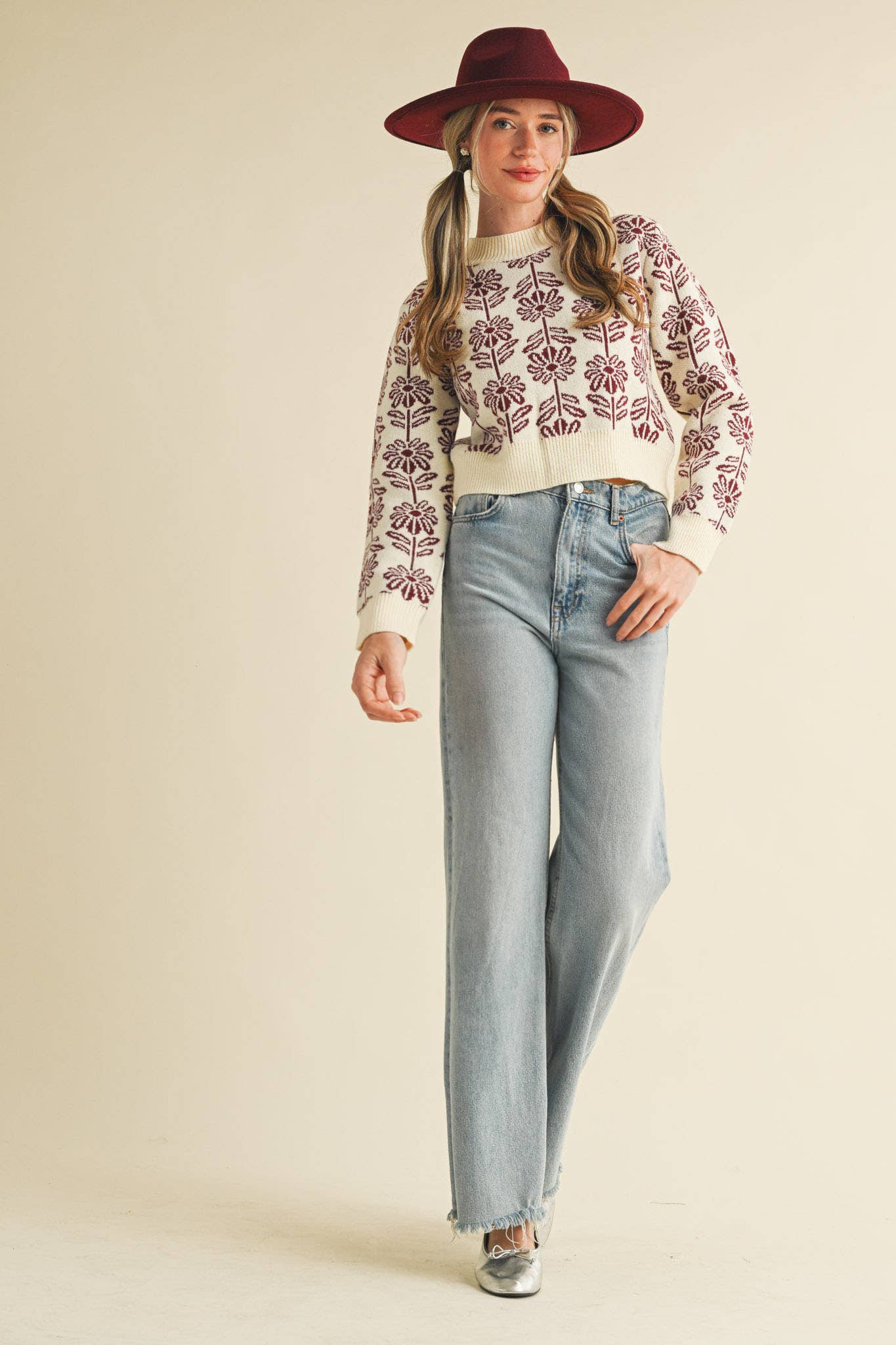 Seasons End Floral Knit Sweater