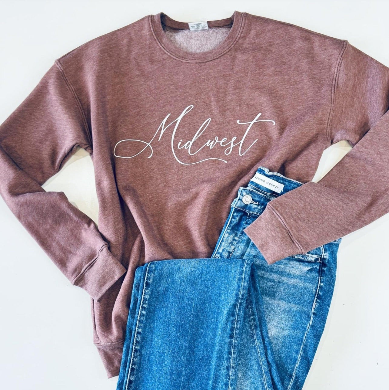 Midwest Script Crewneck – Cozy and Stylish Regional Sweatshirt | QB Customs