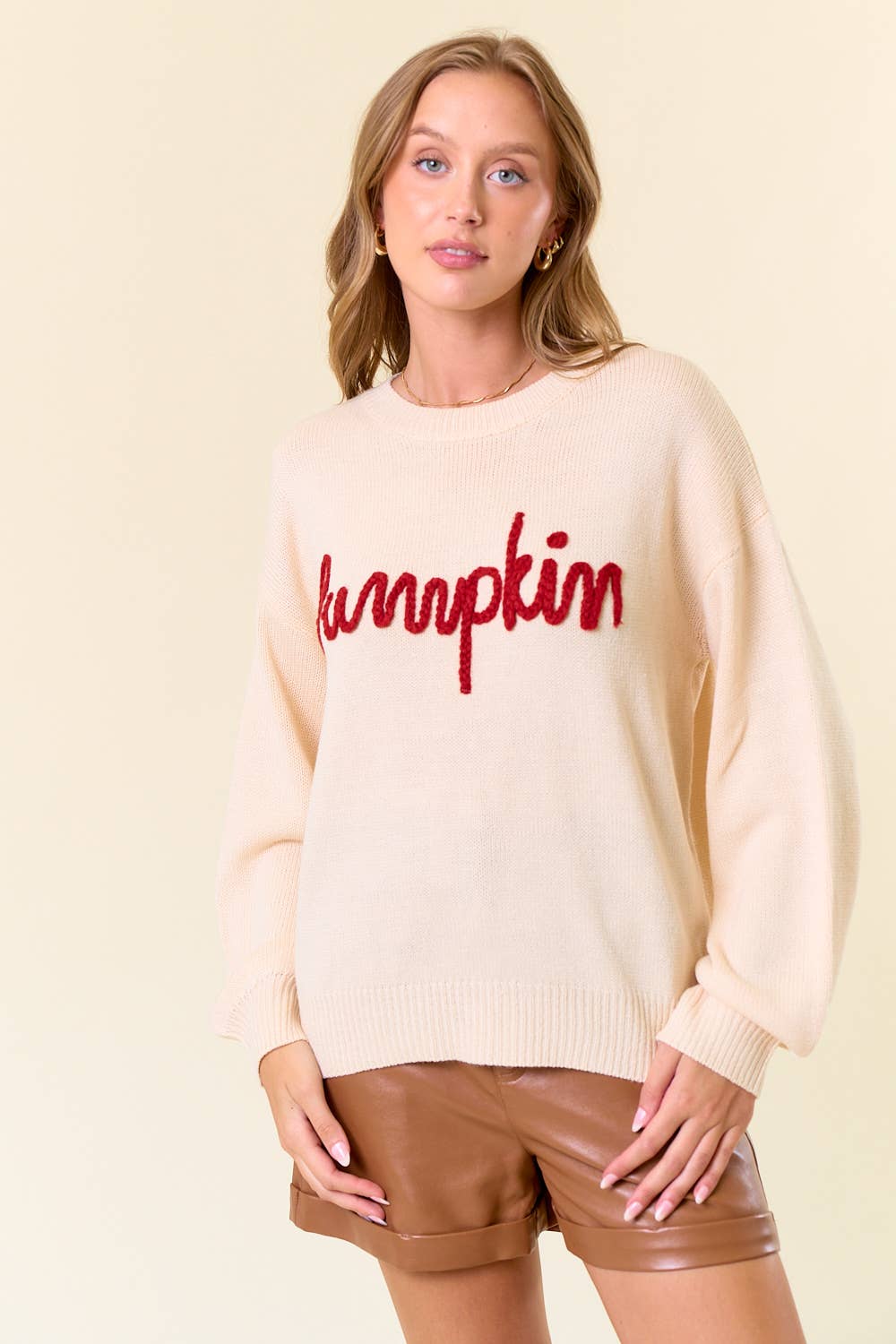 PUMPKIN Embroidered Sweater Top