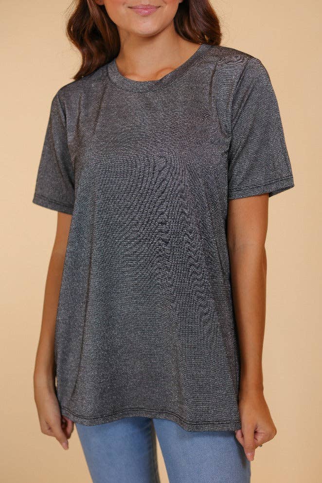 Glitter Short Sleeve Top