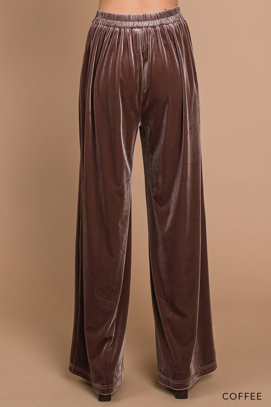 Coffee Velvet Wide Leg Pants