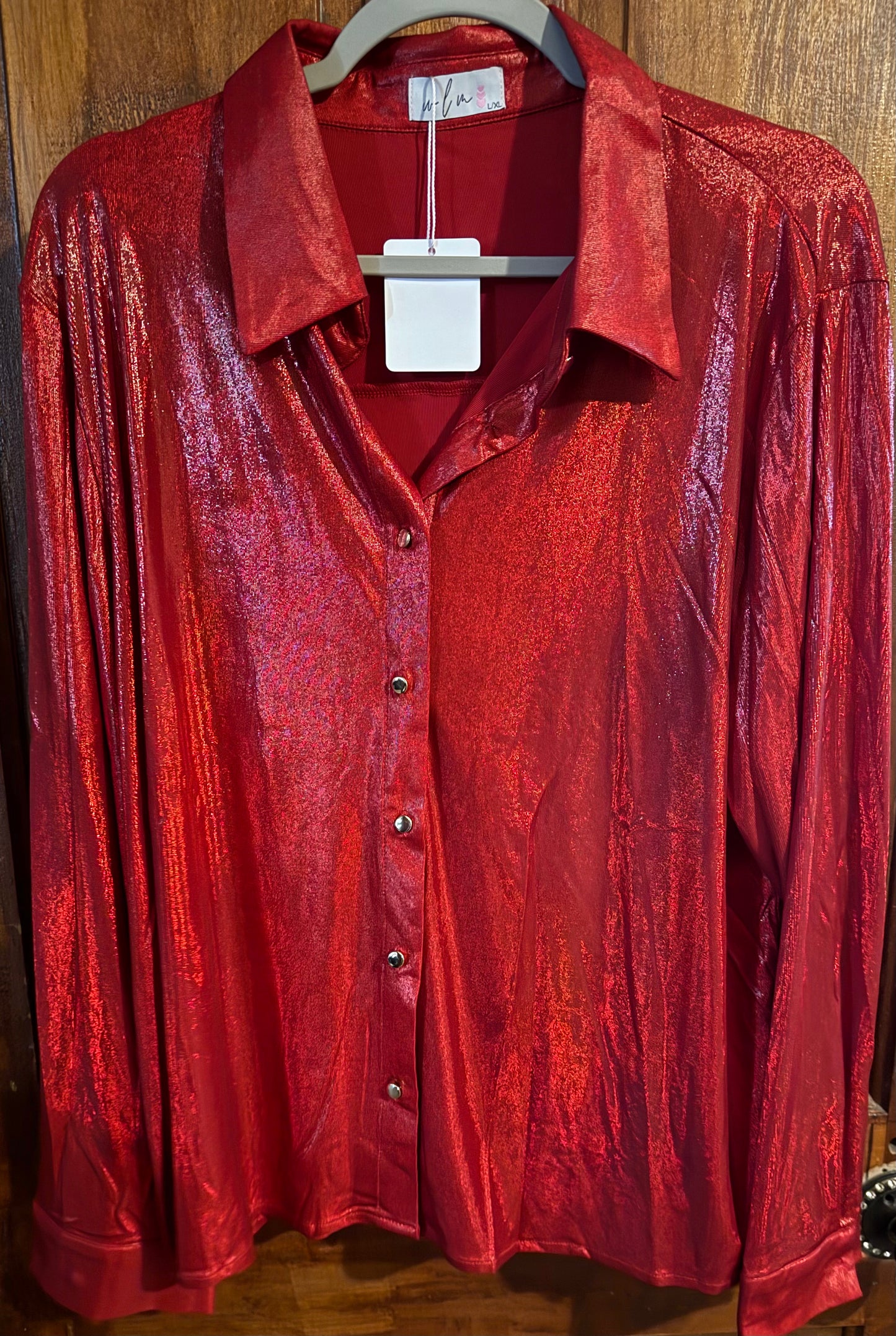 Fire Engine Red Shine Top