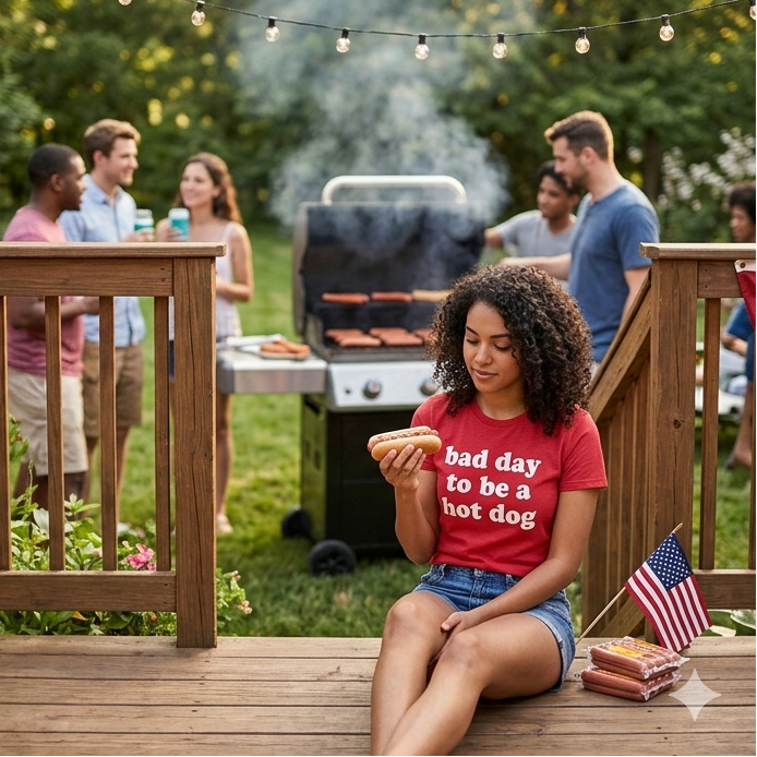 Bad Day to Be a Hot Dog Graphic Red Tee | Queen Bee Boutique