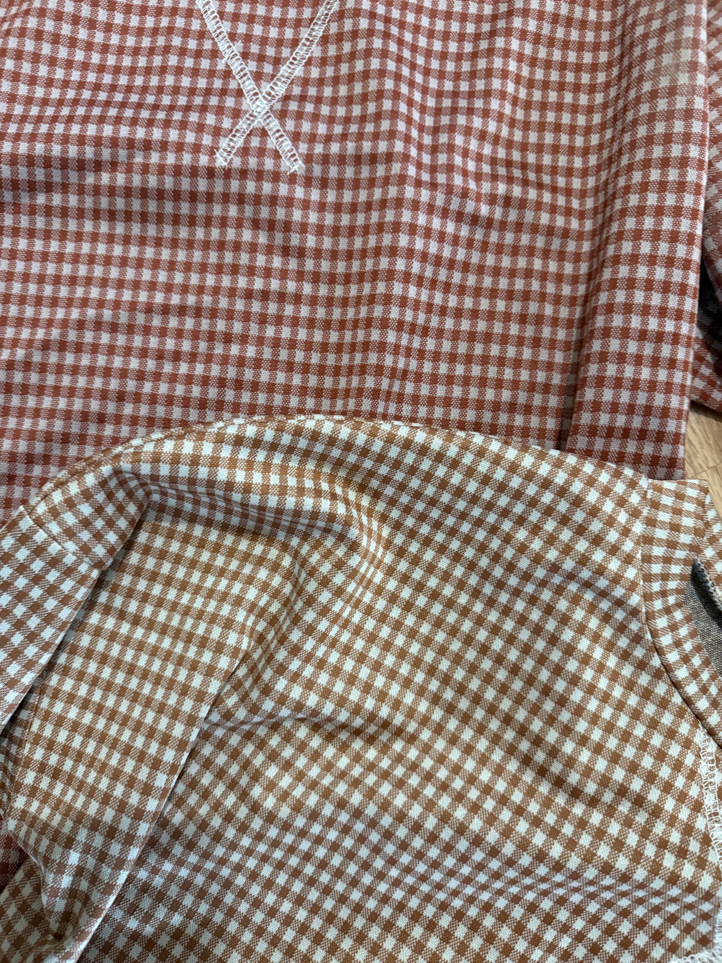 Fall Gingham Long Sleeve Top