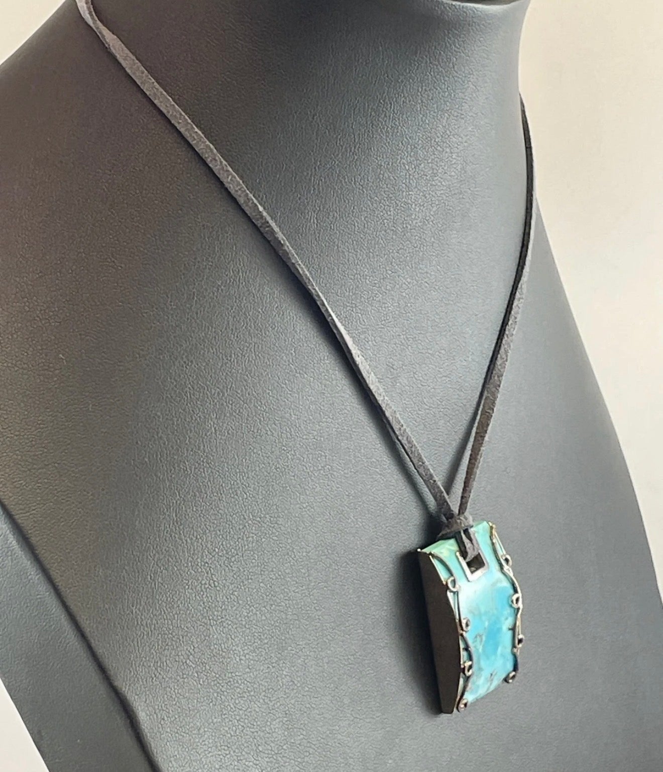 Cord Turquoise Sterling Necklace