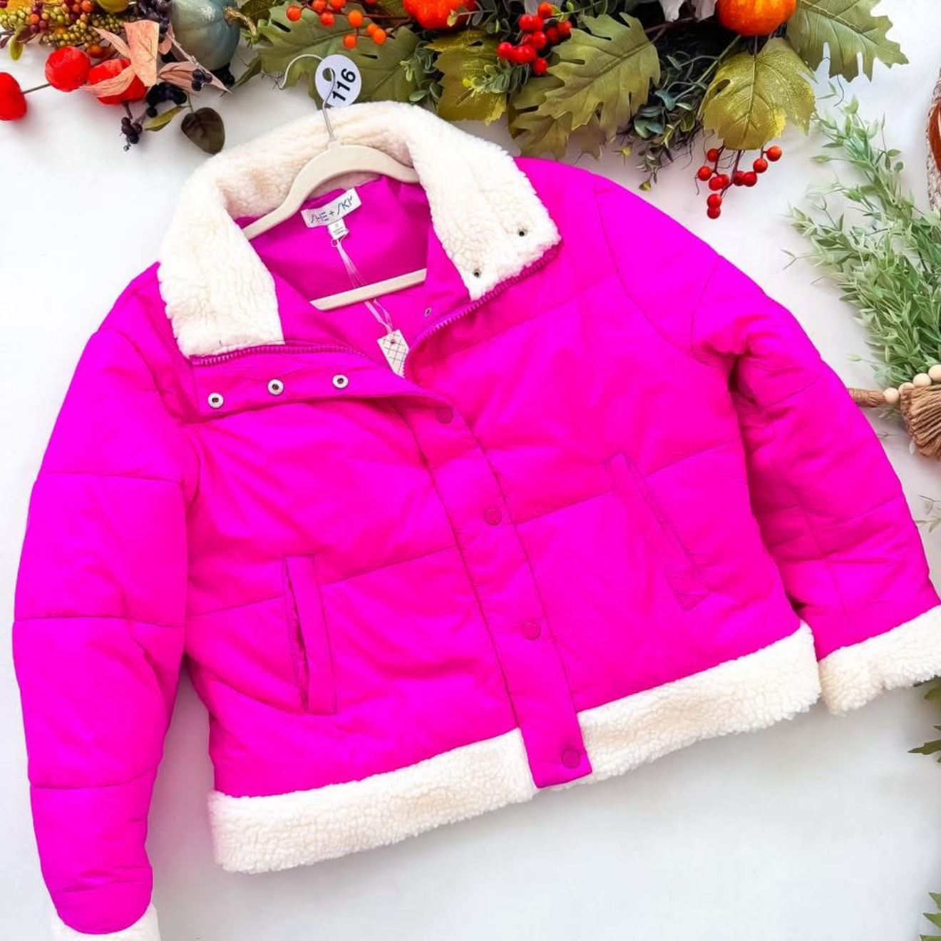 Barbie Pink Puffer Sherpa Jacket