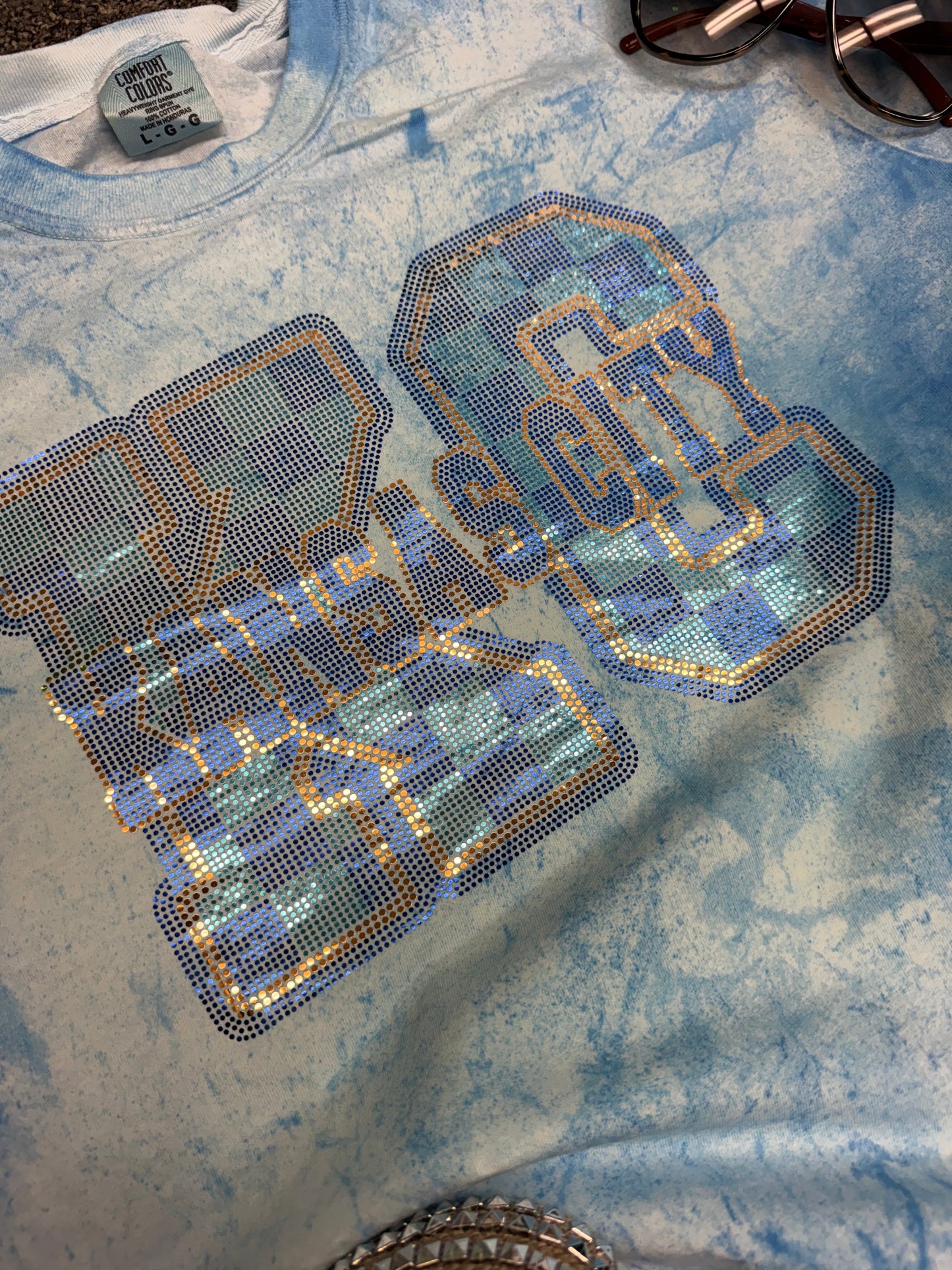 KC Royals Spangle Sparkle Color Blast Blue Tee