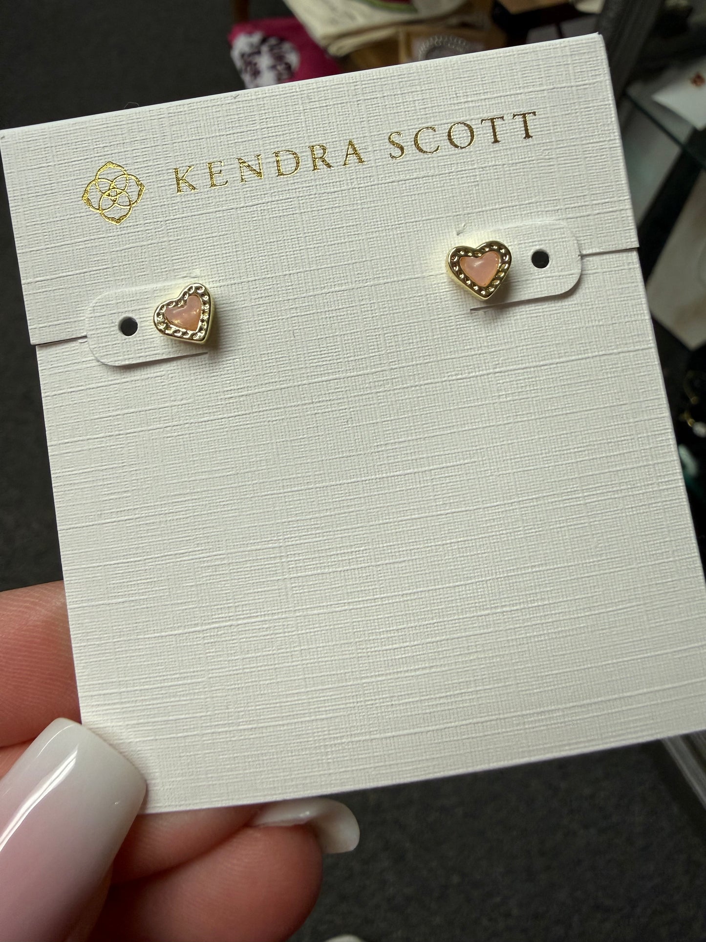 K.S. Light Pink Heart Studs | Queen Bee Boutique