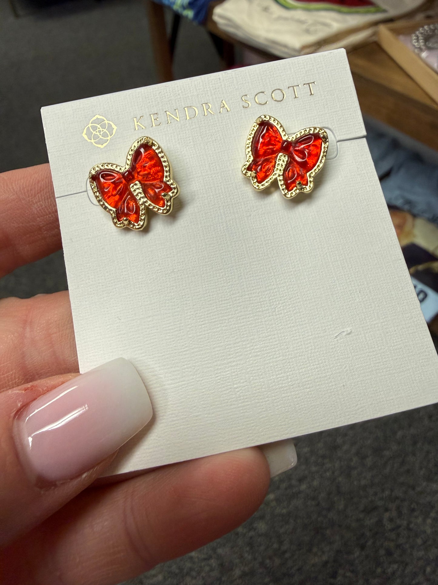 K.S. Haliey Bow Stud Red Earrings | Queen Bee Boutique