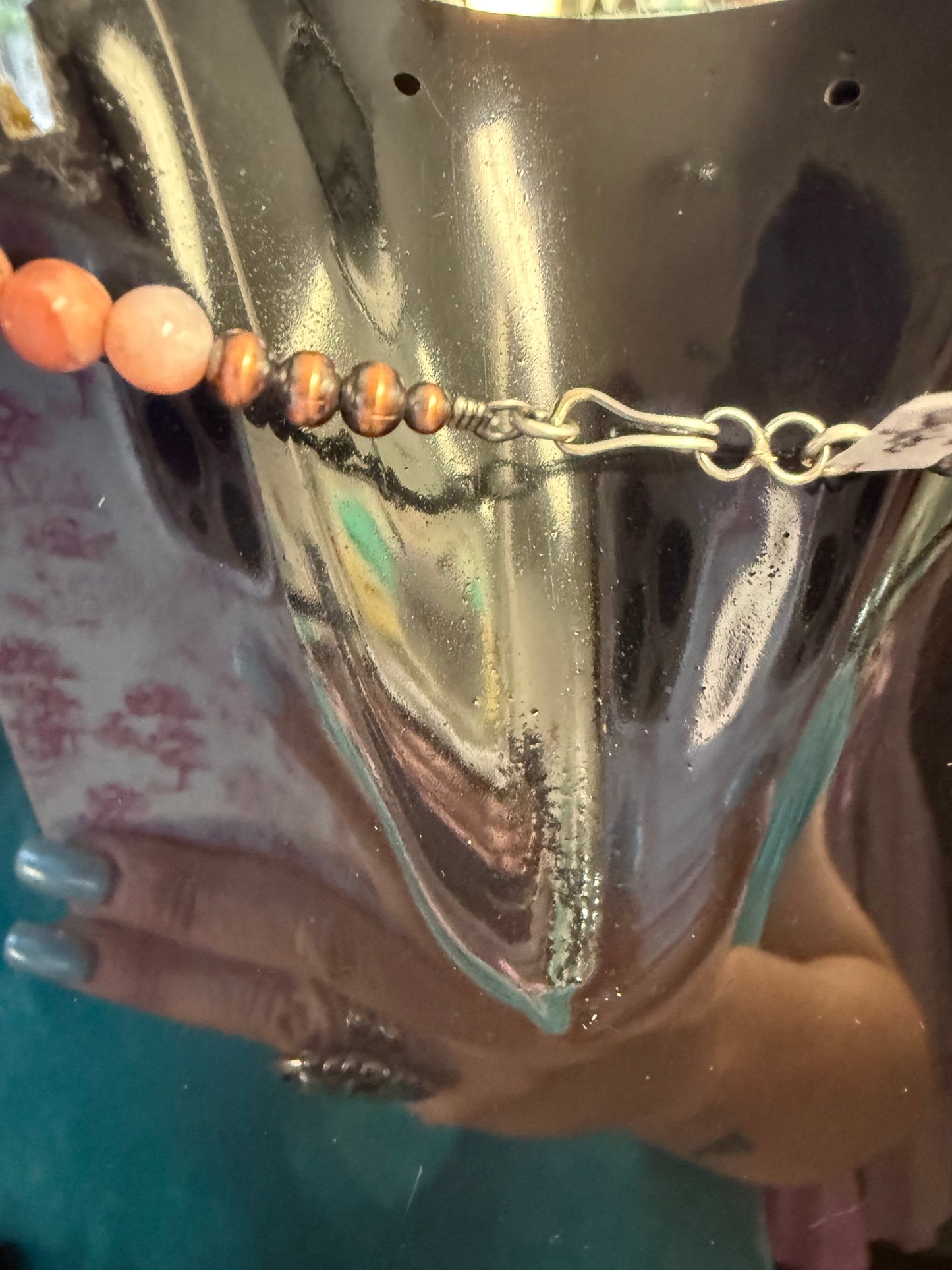 Jasper & Copper Pearl 19" Necklace Strand with Sterling Clasp | Queen Bee Boutique