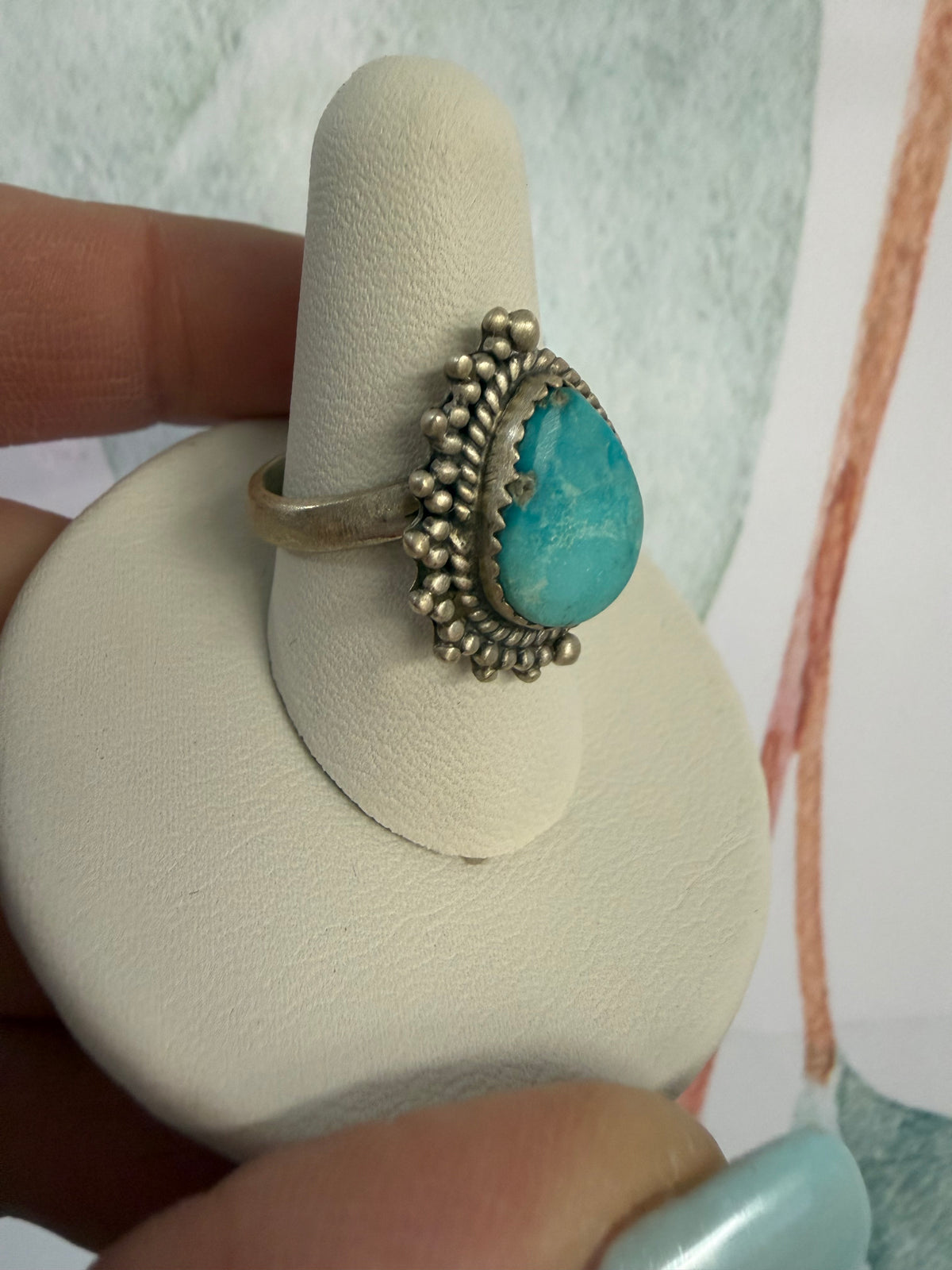 White Water Tear Drop Sterling Ring | Queen Bee Boutique