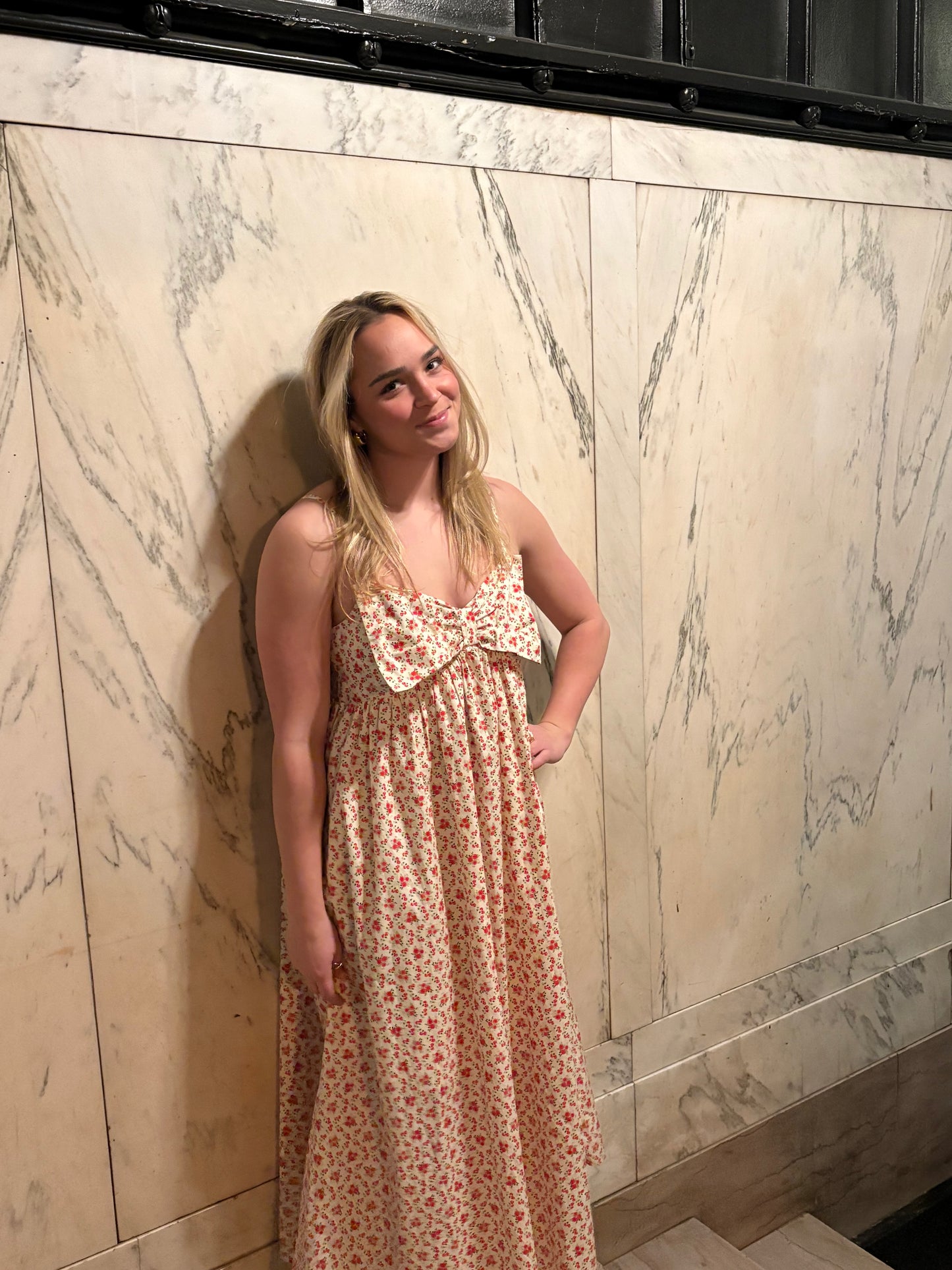 Love Bow Floral Midi Dress