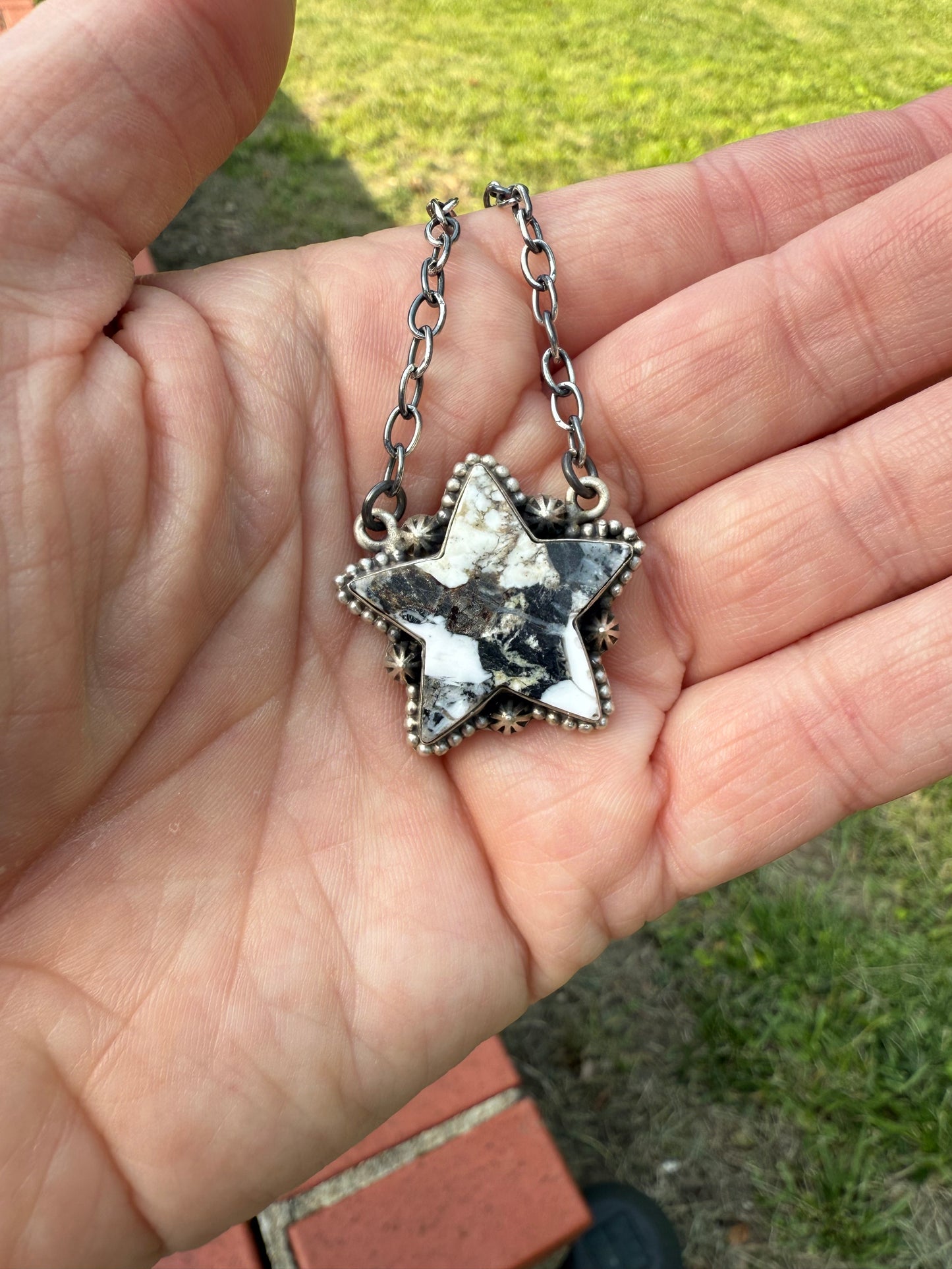White Buffalo Star Sterling Necklace