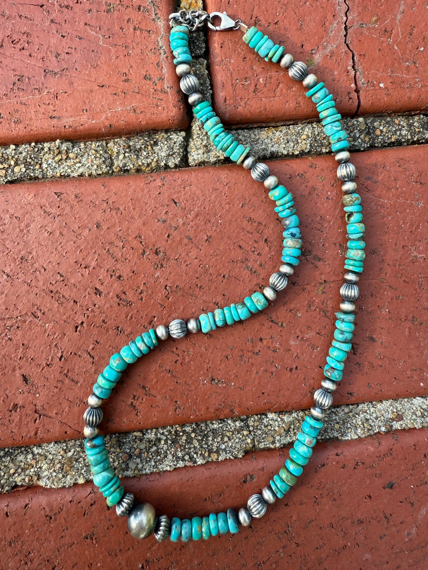 Blue Green Turquoise Fluted Pearl Strand