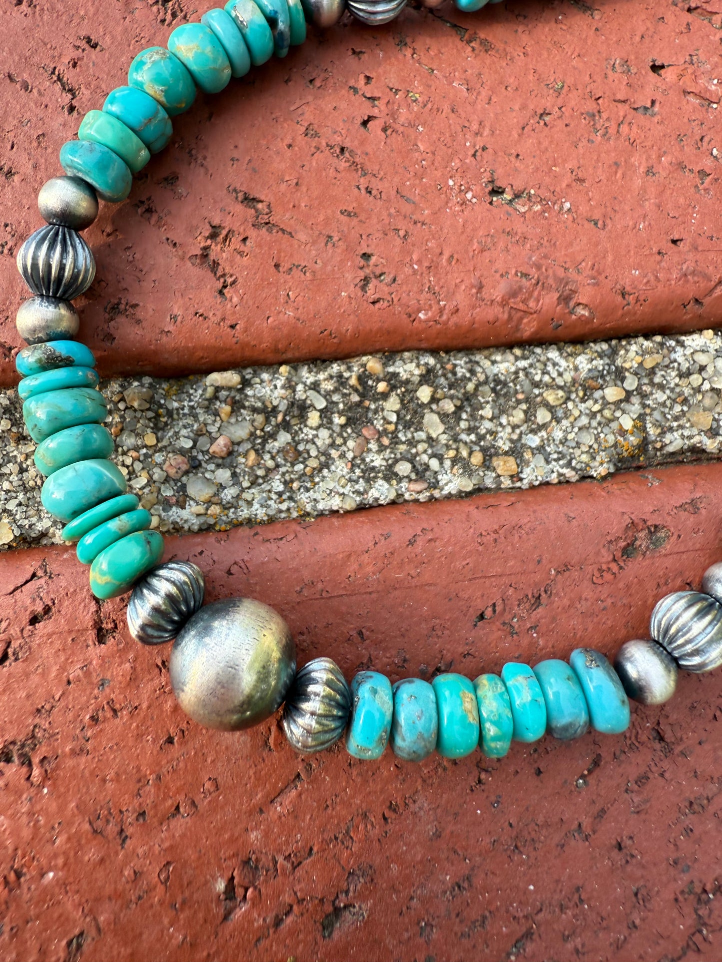Blue Green Turquoise Fluted Pearl Strand