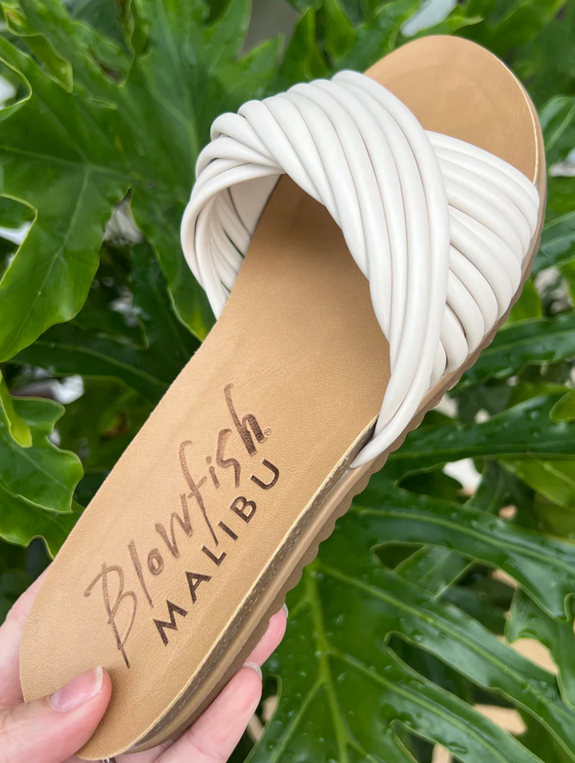 Blowfish Malibu "Bone" Slide Sandals – Queen Bee Customs