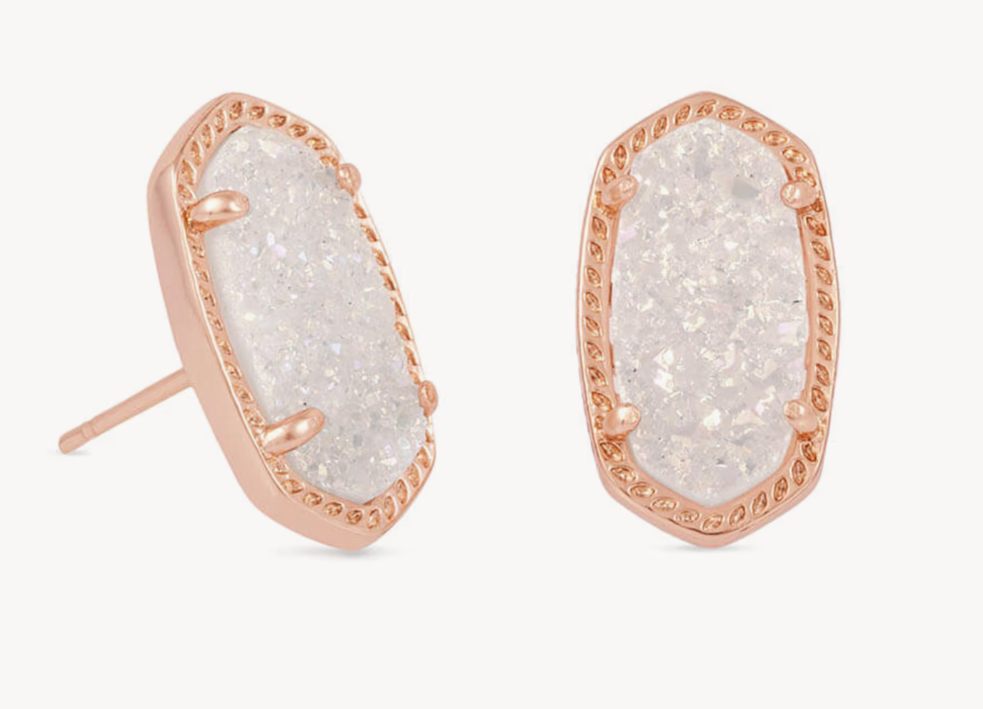 K.S. Ellie Rose Gold Drusy Stud Earrings | Queen Bee Boutique