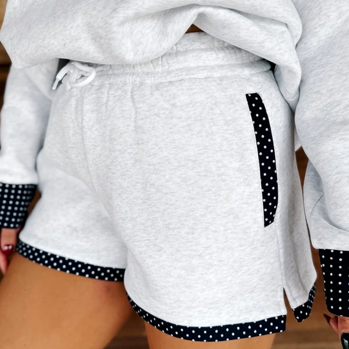 Dotty Darling Cozy Polka Dot Trim Lounge Shorts