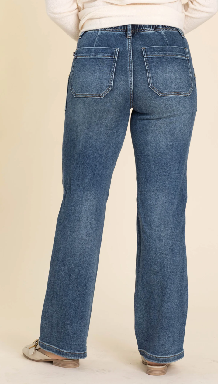 Judy Blue Drawstring Wide Leg Jean