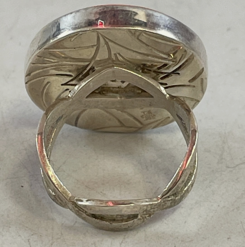 Orange Spiny Turquoise Ring