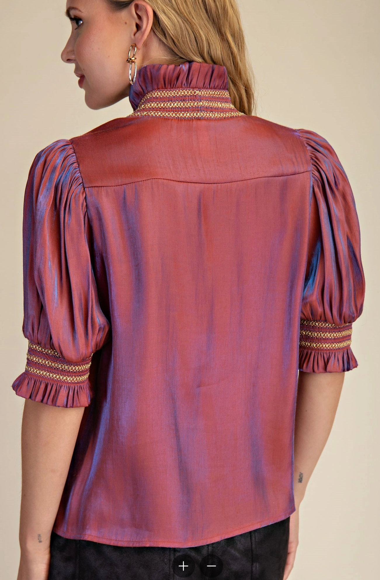 Rust Red Shimmer Top