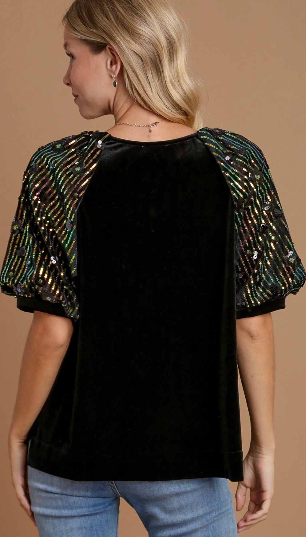 Velvet & Sequin Top Lux Holiday Wear