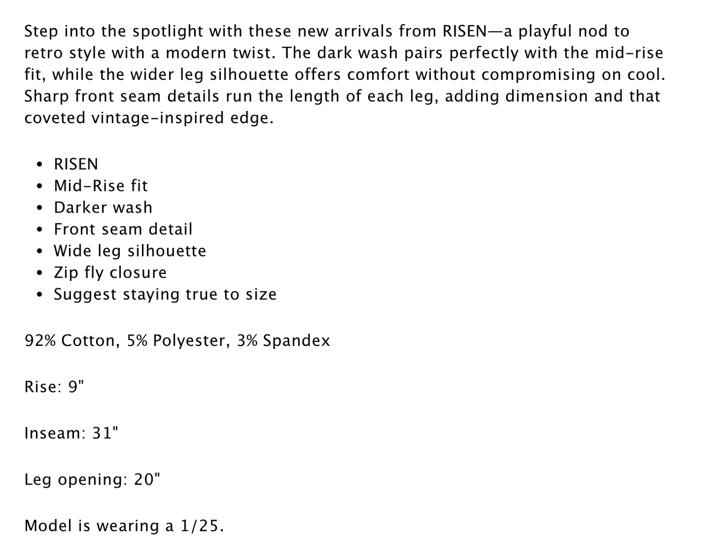 Risen Jeans Dark Tummy Control