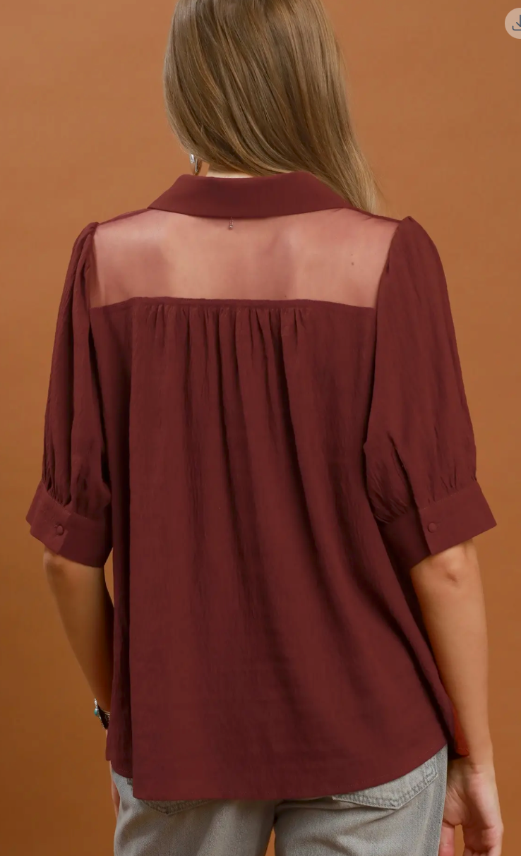 Peek A Boo Lace Accents Top | Queen Bee Boutique