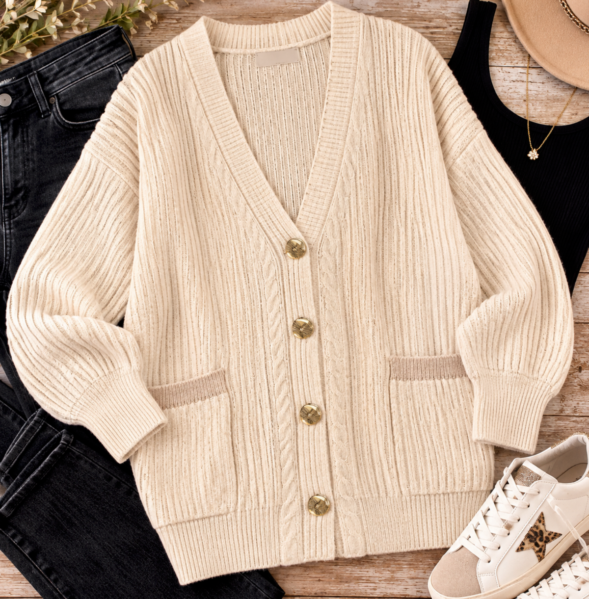 Oatmeal Soft Cozy Outerwear Cardigan Button Down | Queen Bee Boutique
