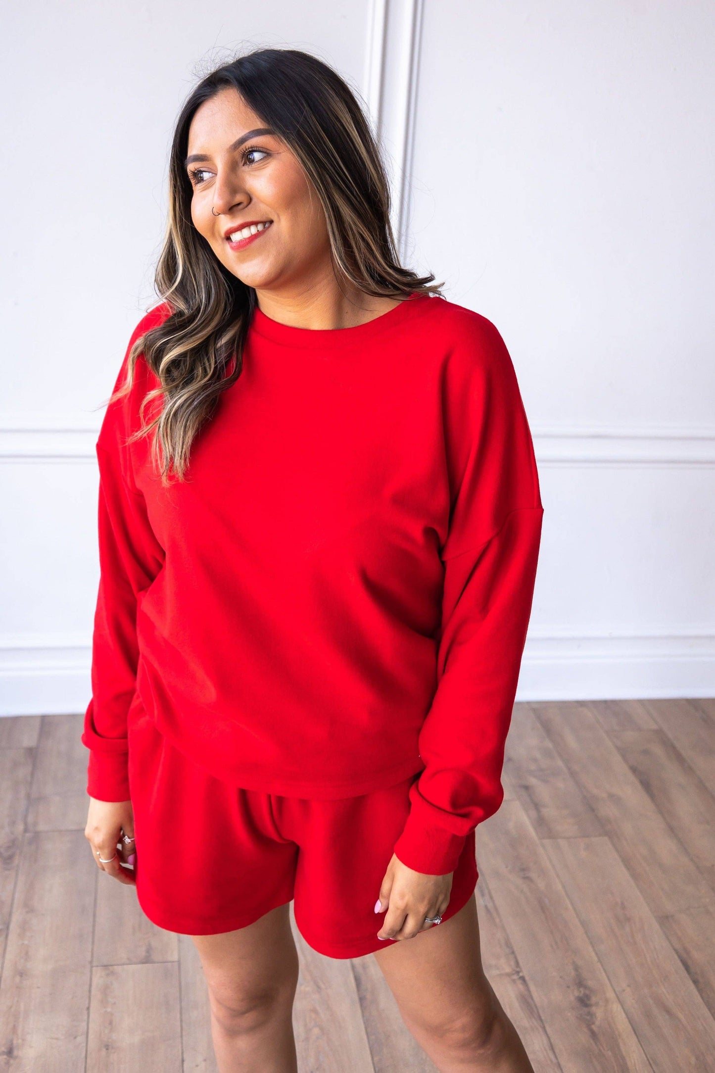 Red Merry & Bright Microfleece Cozy Crewneck
